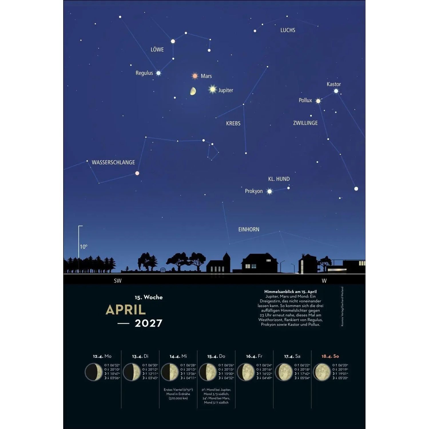 Harenberg Kalender Verlag Wandkalender KOSMOS Himmelsjahr Wochen-Kulturkalender 2027 - Der Wandkalender...