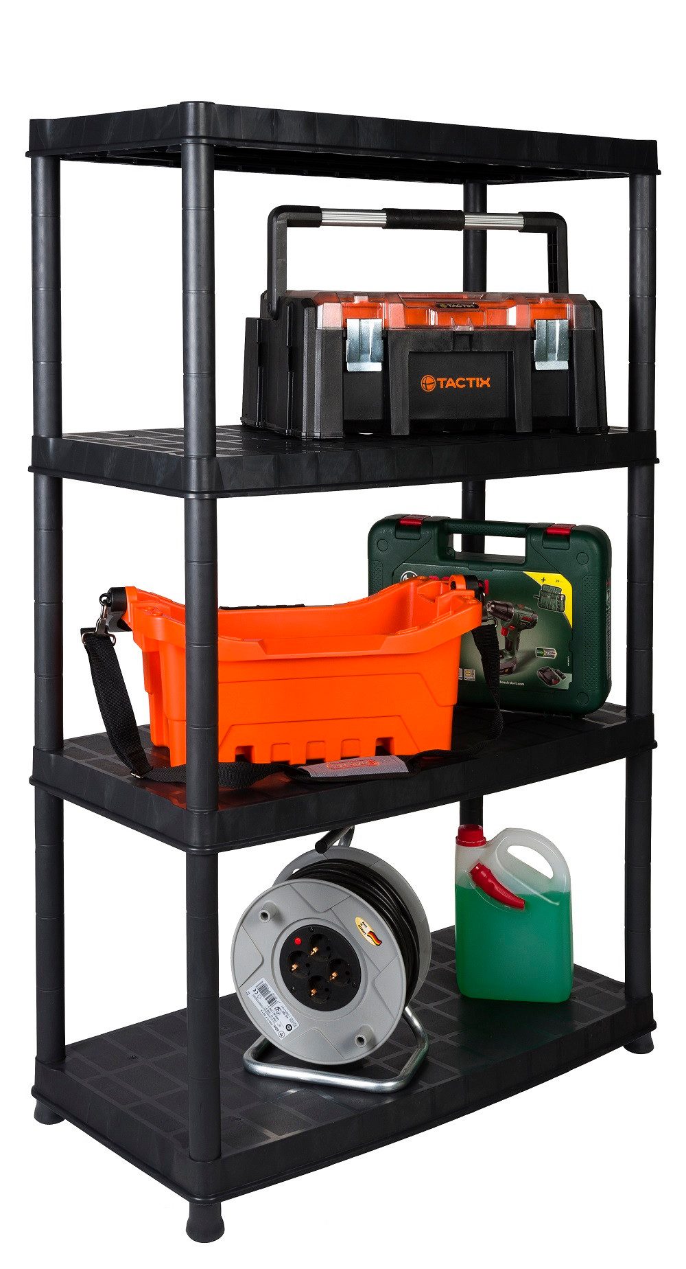 Kreher Schwerlastregal Deluxe mit 4 Böden in Schwarz günstig online kaufen