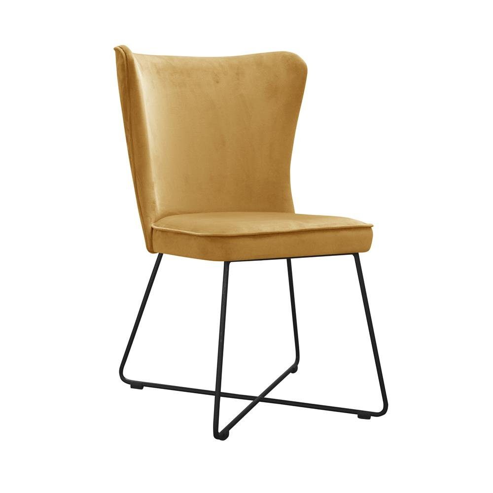JVmoebel Stuhl, Stuhl 8x Esszimmer Polsterstuhl Fernseh Lounge Sitz Sessel Set Neu Club Textil Gelb | Stühle