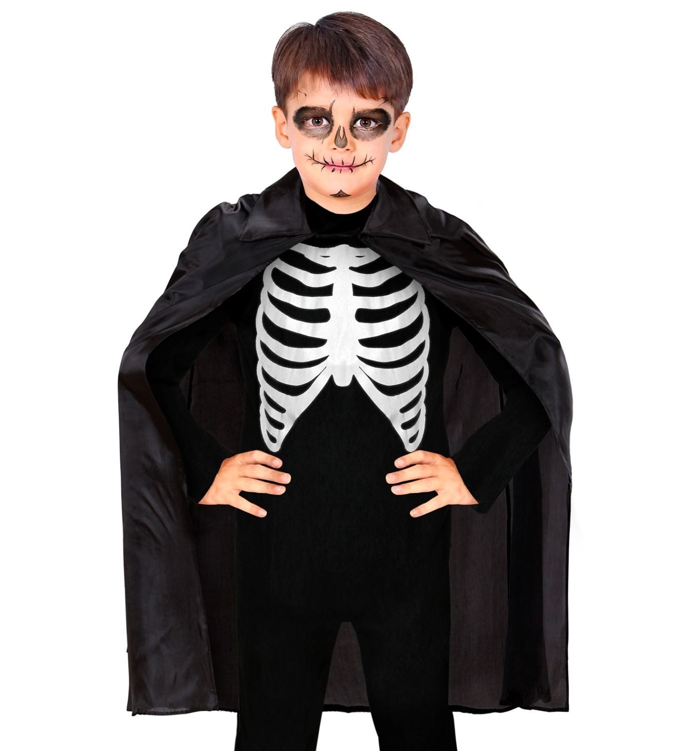 Widmann S.r.l. Vampir-Kostüm Schwarzer Umhang für Kinder, 90 cm