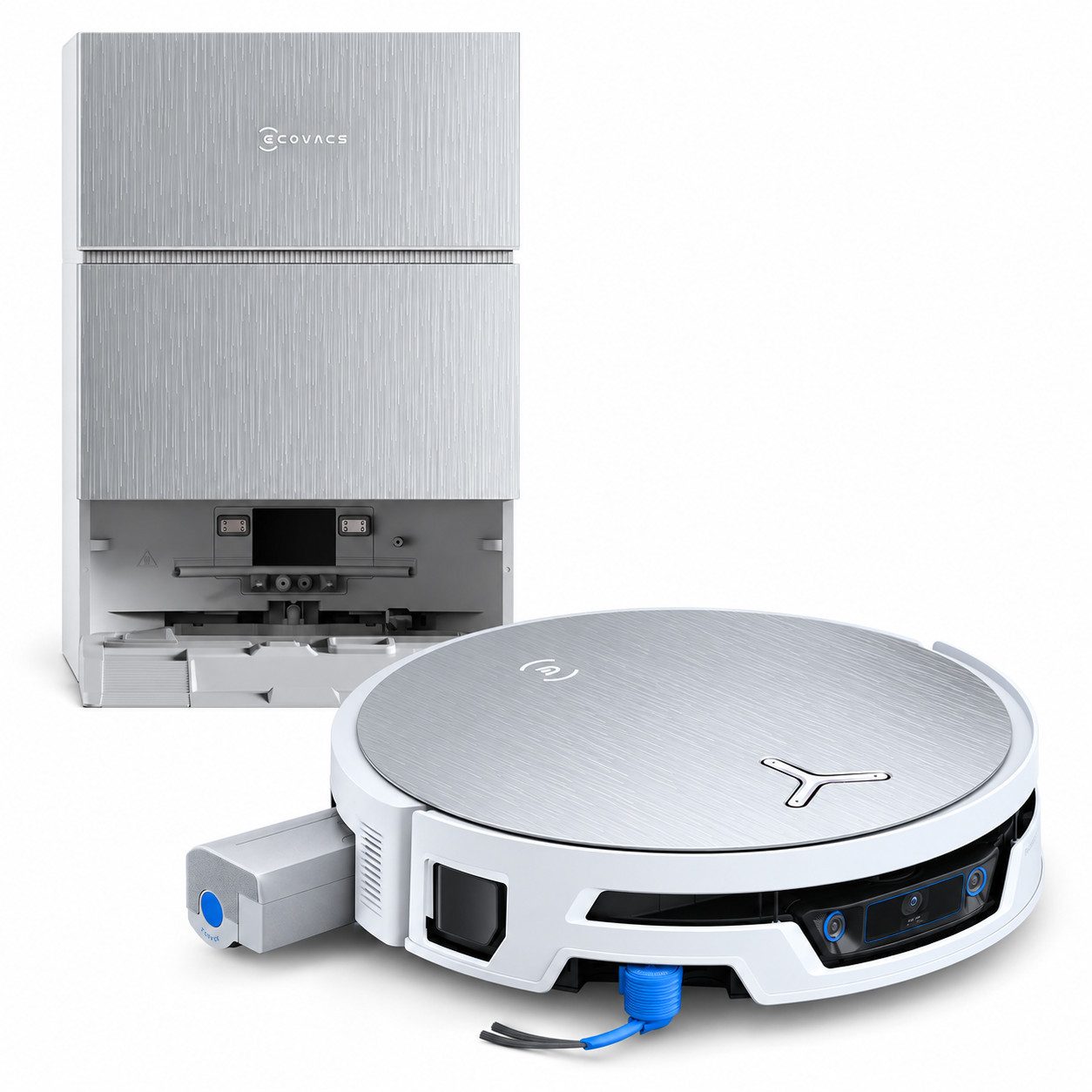ECOVACS Saugroboter DEEBOT X12S Pro Omni Saugroboter mit Wischfunktion, 27000 Pa, 150 W, mit OMNI-Station, OZMO ROLLER 3.0, 4.000 mAh, 4 L Frischwassertank, 2,2 L Schmutzwassertank, 63 °C Heißlufttrocknung, AIVI 3D 4.0, dToF-Navigation, 15 mm Moppanhebung, TruEdge 3.0