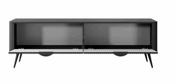 Furnix TV-Schrank Katine 163 cm Lowboard mit zwei Schränken Metallfüße in 2 Farben dekorativ & funktional, Blickfang in Ihrem zu Hause, 163,2x51,2x38 cm
