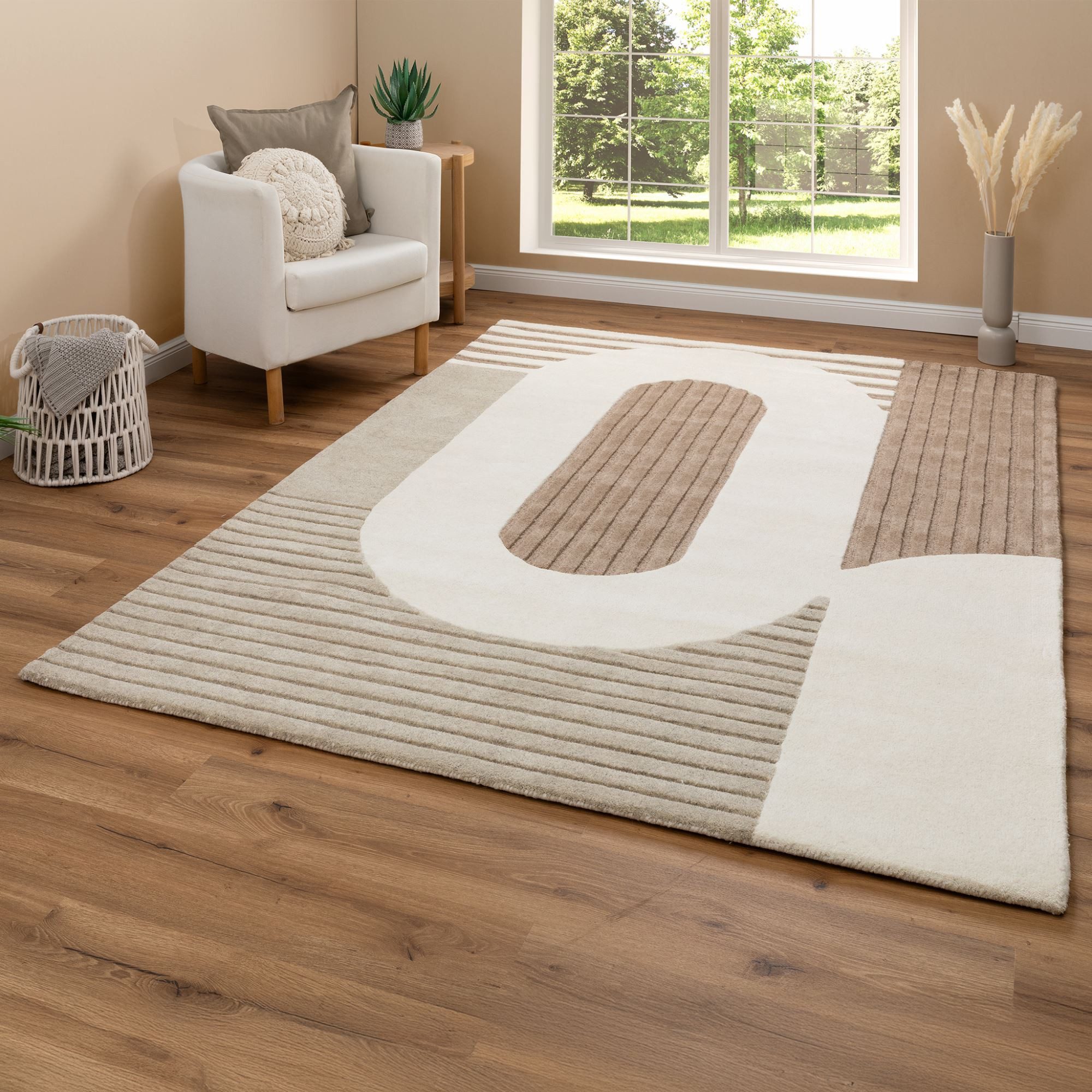 Steffensmeier Teppich Noah Wollteppich Natur, Rechteckig, Kurzflor Teppich, günstig online kaufen