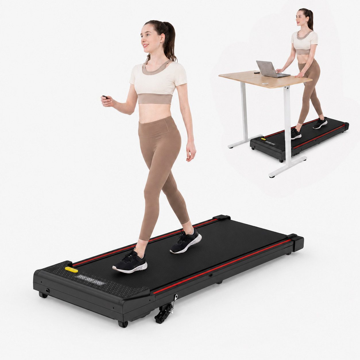 LIKESPORTING Laufband zu Hause,Walking Pad 6/8 km/h, leiser Motor, Fernbedienung, 40*100cm Laufbereich, Max 6 km/h,für Büro und Wohnung