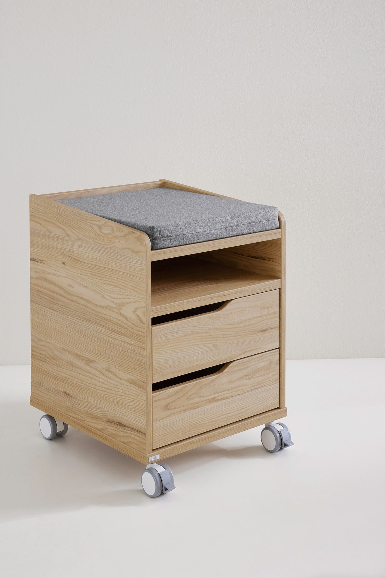 PAIDI Container Diego Rollcontainer mit zwei Schubladen und Ablage als Sitzfläche geeignet