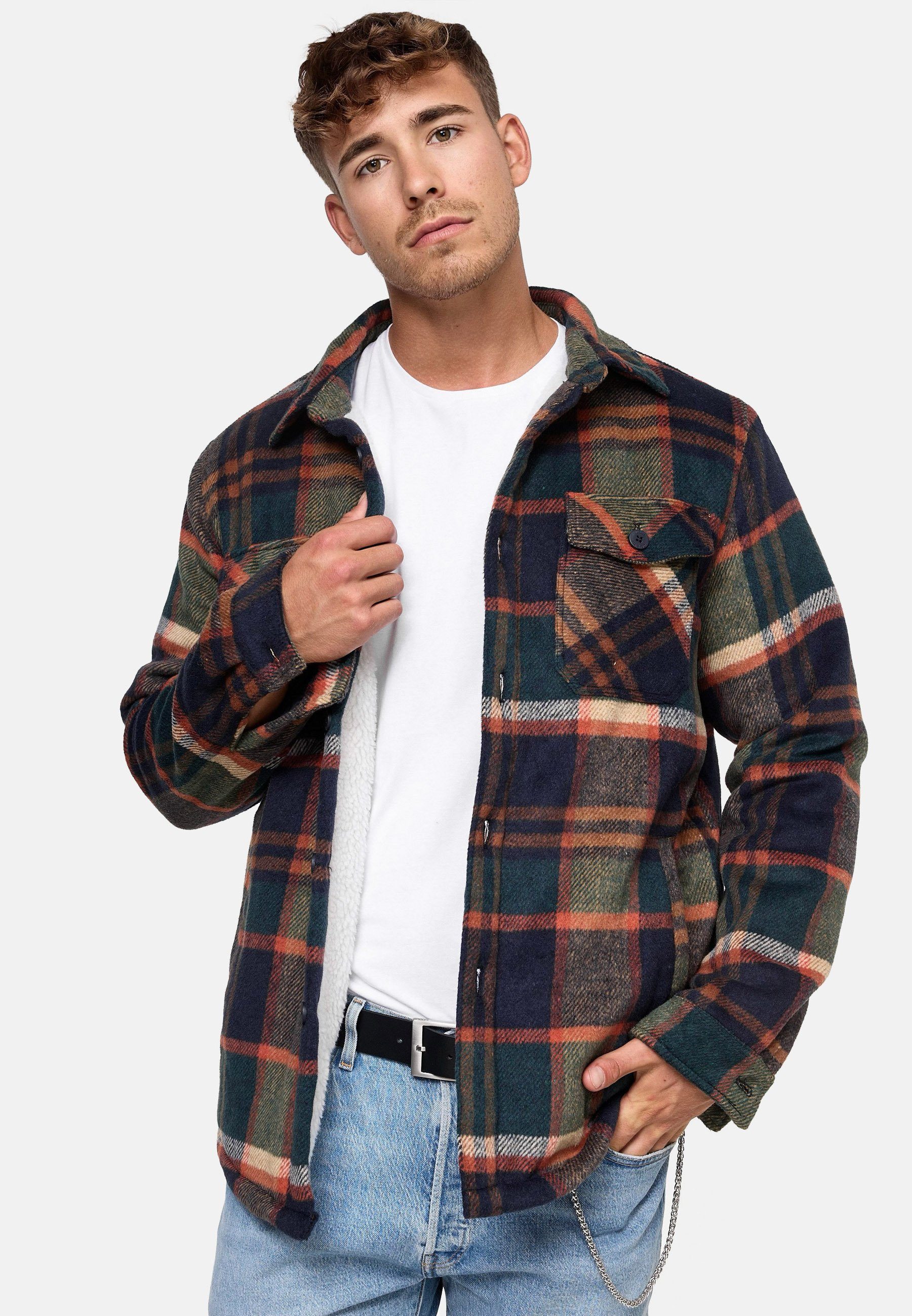 Indicode Hemdjacke Herren Spin Übergangsjacke Herrenjacke mit klassischem Karomuster