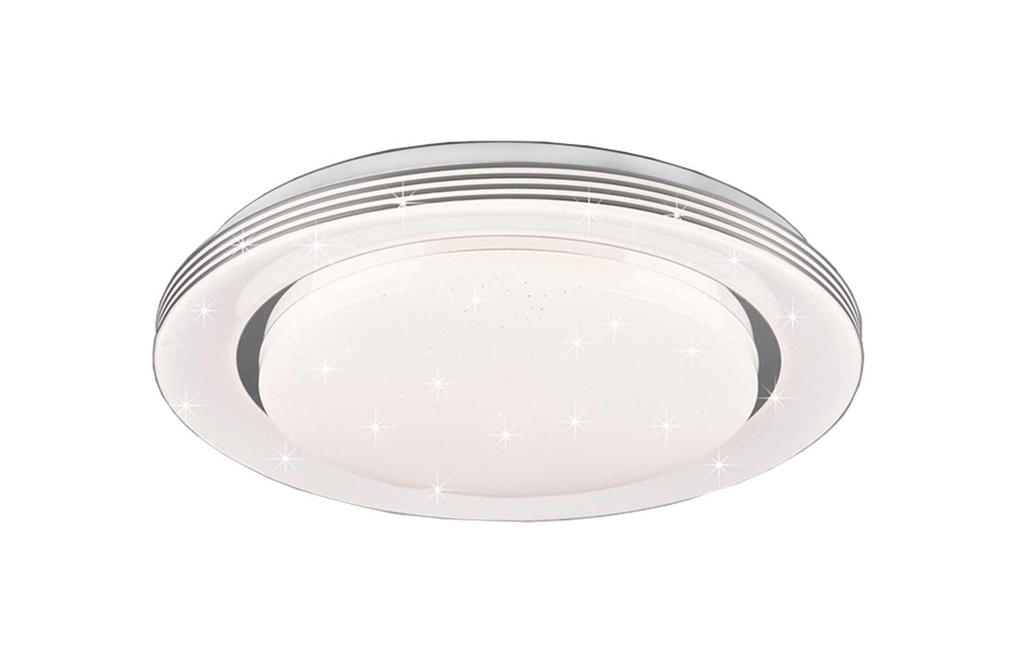 Reality Leuchten LED Deckenleuchte ATRIA, Weiß, Kunststoff, 1-flammig, Ø 38 cm, LED fest integriert, Neutralweiß, Tageslichtweiß, Warmweiß, Deckenlampe