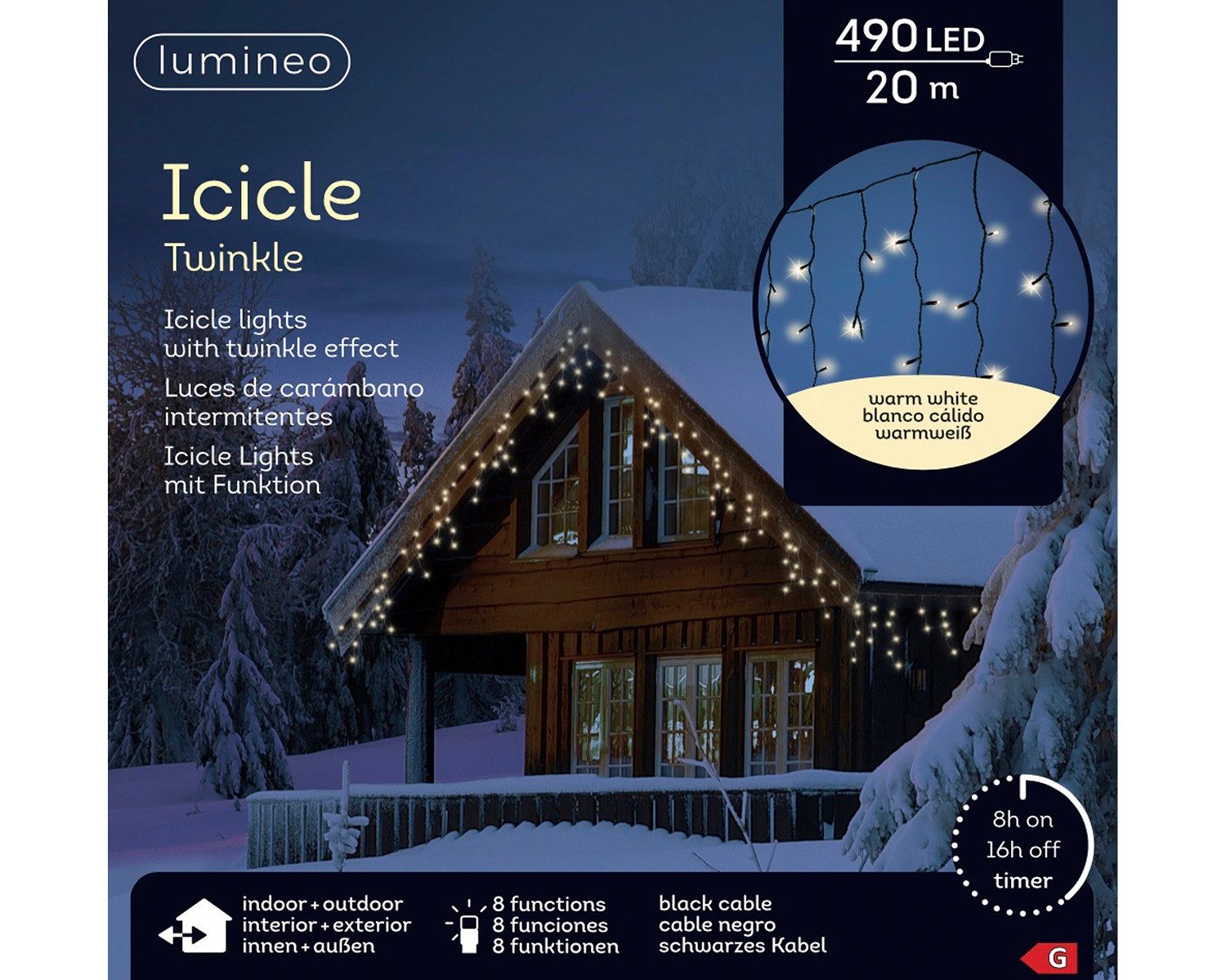 Lumineo LED-Lichterkette Lumineo Lichtervorhang ICICLE TWINKLE 490 LED 20 m günstig online kaufen