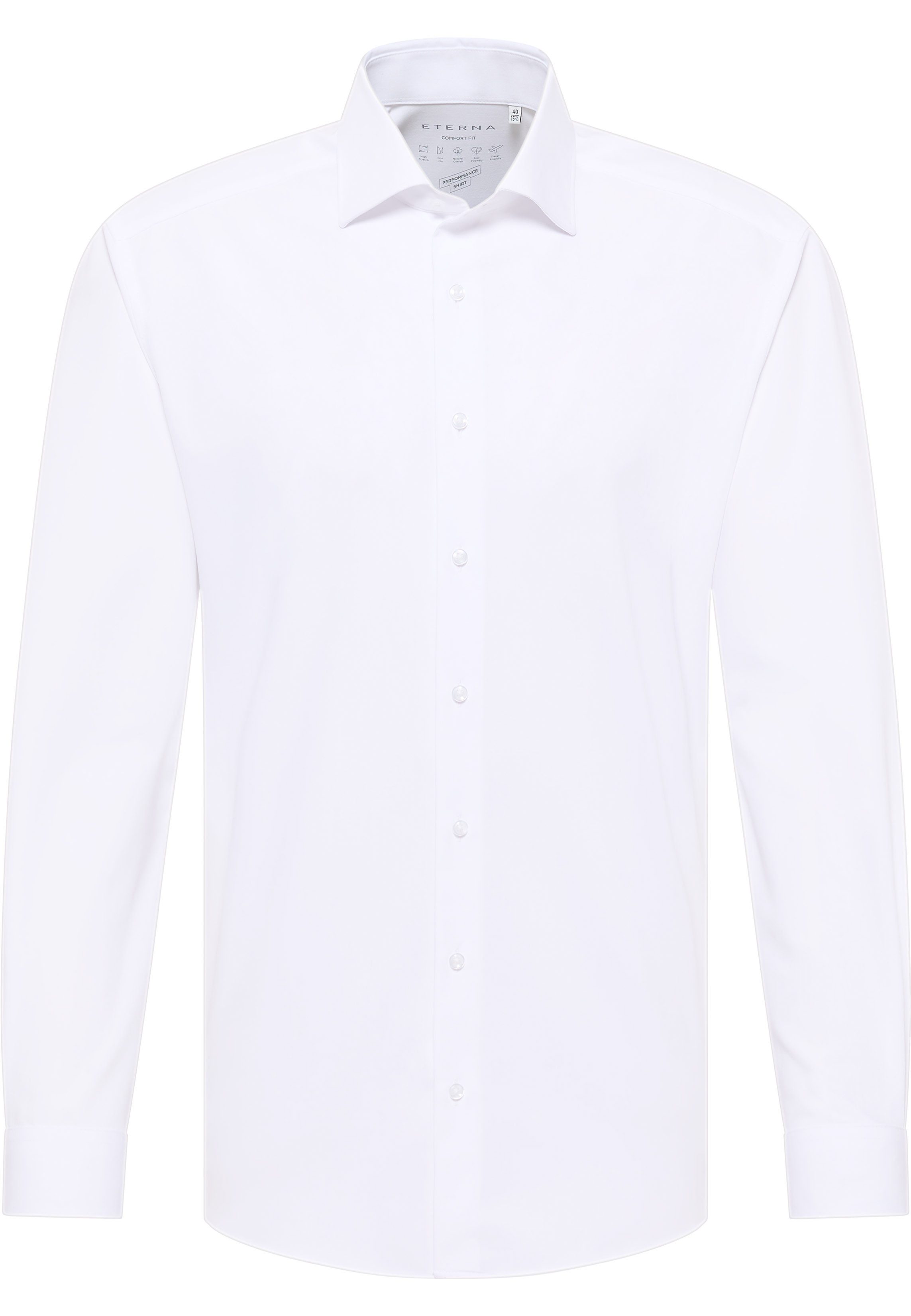 Eterna Businesshemd ETERNA COMFORT FIT Performance Shirt Langarm Hemd weiss twill 4194-00-