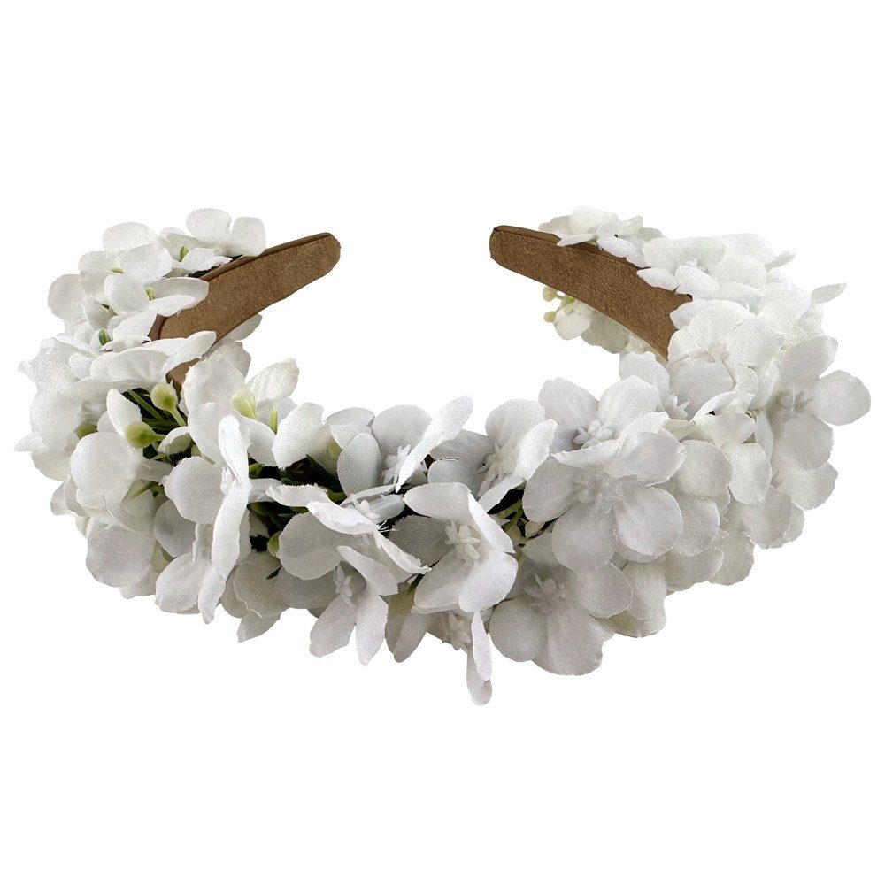 Haarkranz zarten Weiß Trachtenland Haarreif mit Blüten Blumen "Marissa"
