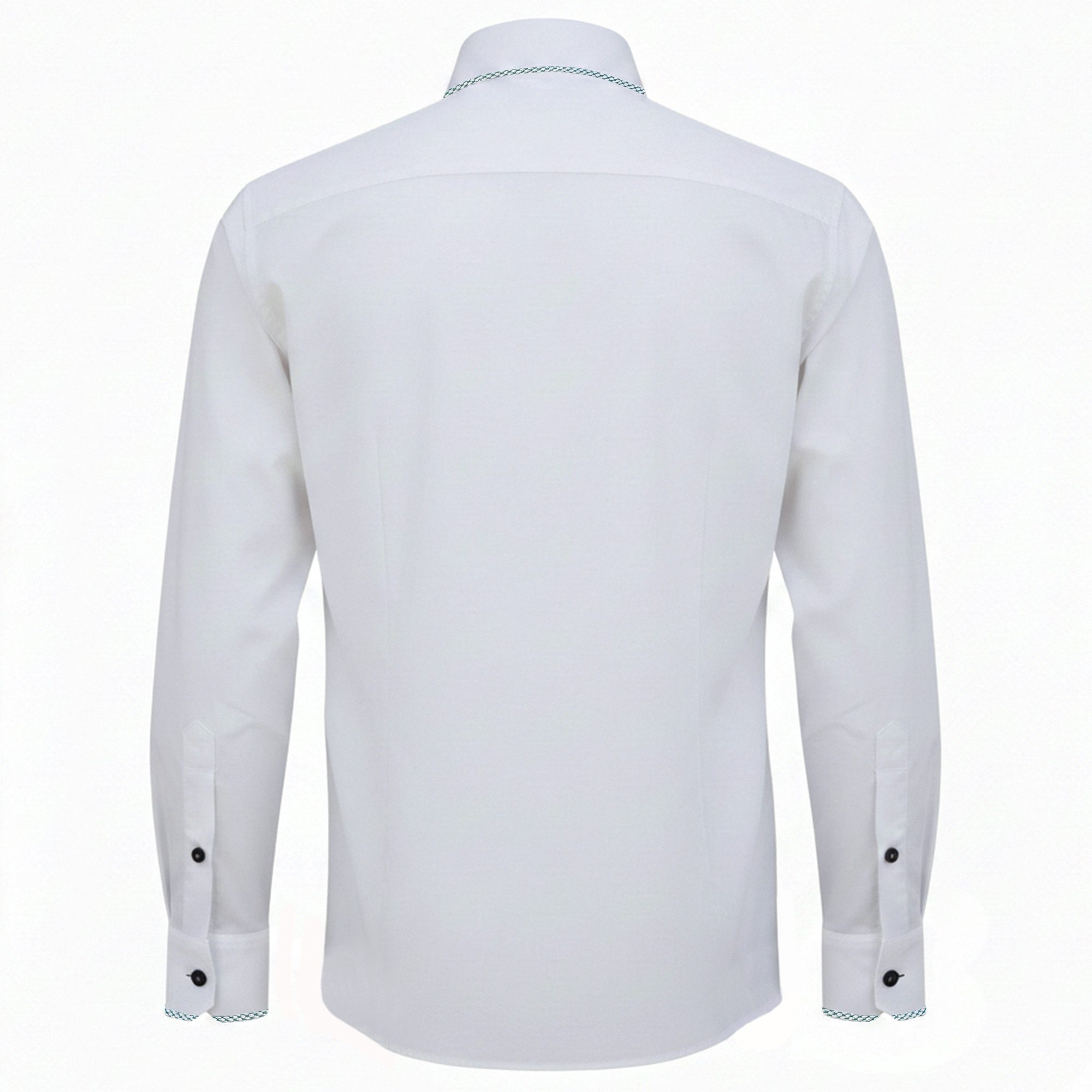 German Wear Trachtenhemd GW1254 White/Green Trachtenhemd Freizeit Hemd Weiß