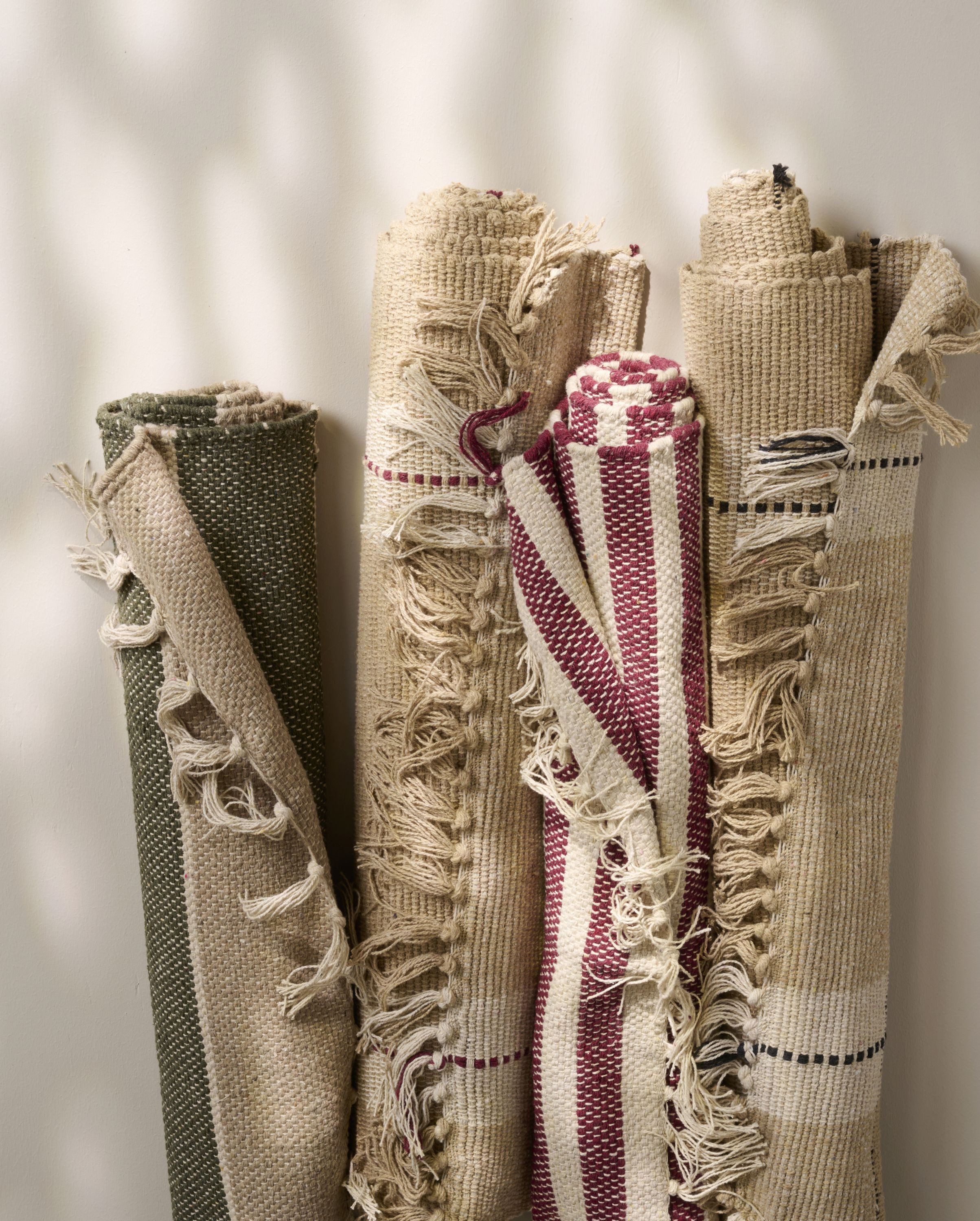 Ib Laursen Läufer Ib Laursen Teppich Läufer 60x120cm Baumwolle Creme Oliven günstig online kaufen