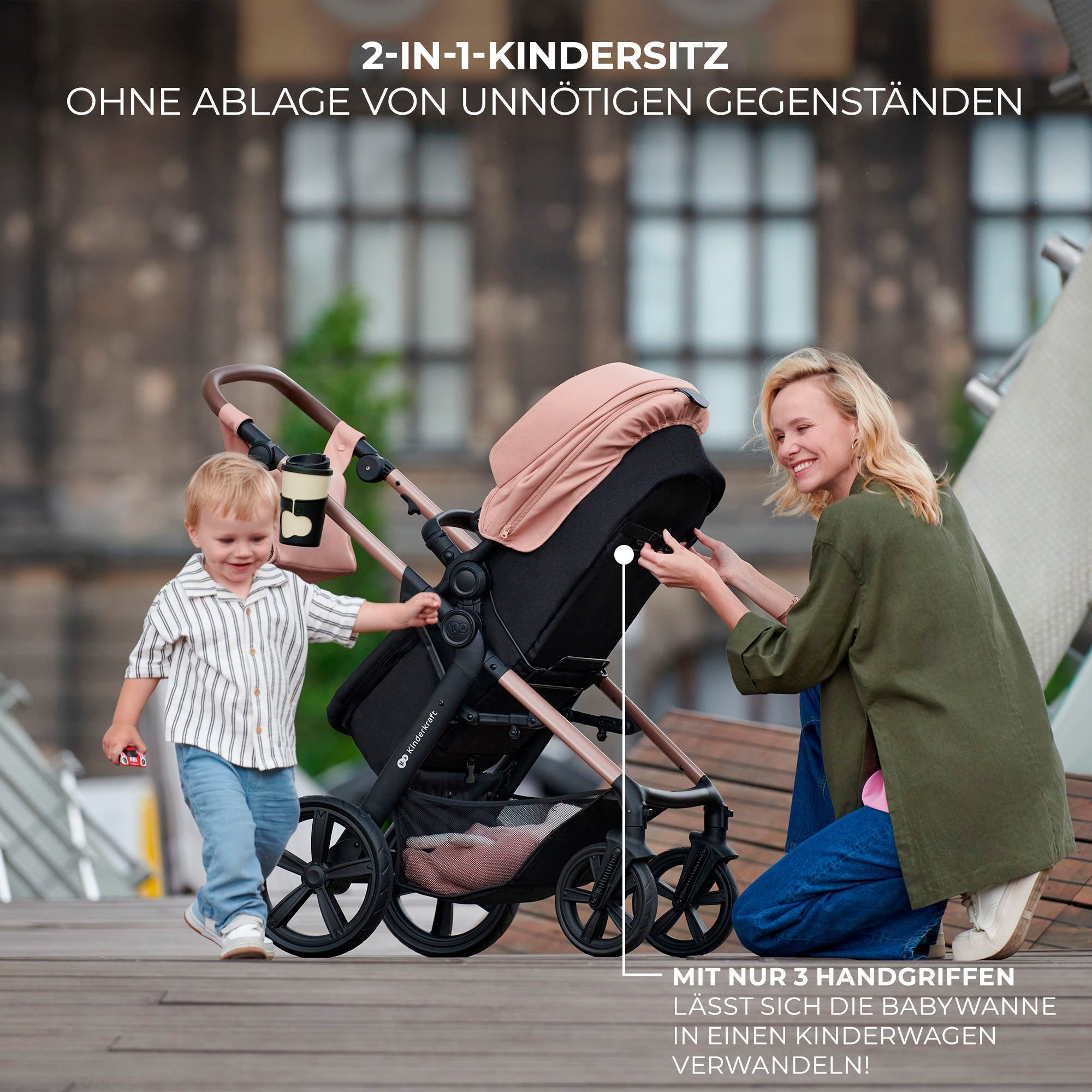 Kinderkraft Kombi-Kinderwagen MOOV 2 4in1 EVA, (Set), mit EVA-Rädern