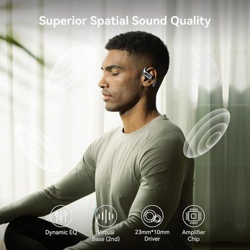 Oladance OWS Pro Open mit Multipoint-Verbindung bis zu 58 StundenWiedergabezeit In-Ear-Kopfhörer (Flexibler Titanbügel und breite Stützfläche für sicheren Halt den ganzen Tag., inklusive Ladehülle, hochwertige 23 * 10mm Treiber)