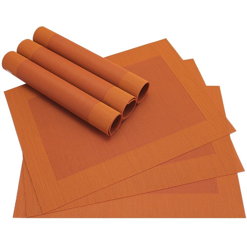 matches21 HOME & HOBBY Platzset Tischset BORDA 6er orange Tischunterlage al günstig online kaufen
