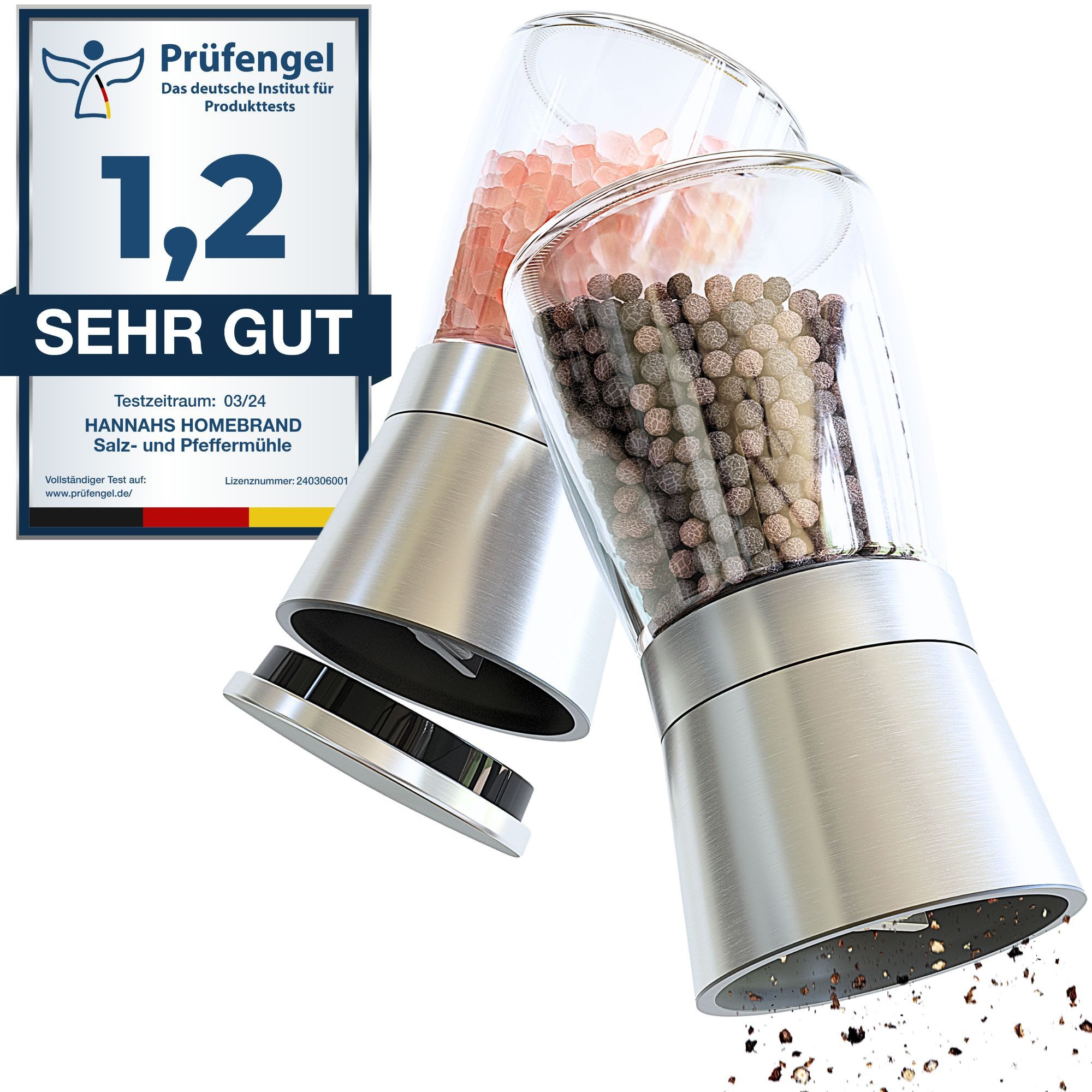 Salz-/Pfeffermühle mit individueller Einstellung grob bis fein