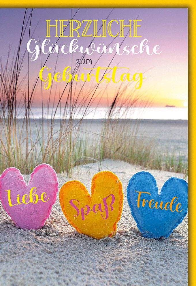 Verlag Dominique Grußkarten Geburtstag - Karte mit Umschlag - Dünen am Meer