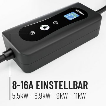 ABSINA Elektroauto-Ladestation CEE Ladekabel Typ 2 6 Meter - mobile Elektroauto Ladestation bis 11kW