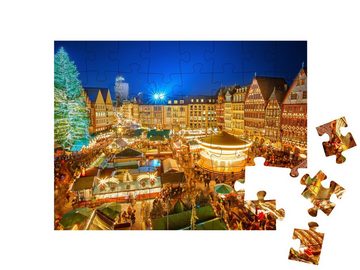 puzzleYOU Puzzle Weihnachtsmarkt in der Altstadt von Frankfurt, 48 Puzzleteile, puzzleYOU-Kollektionen Frankfurt, Deutsche Städte, Deutsche Großstädte
