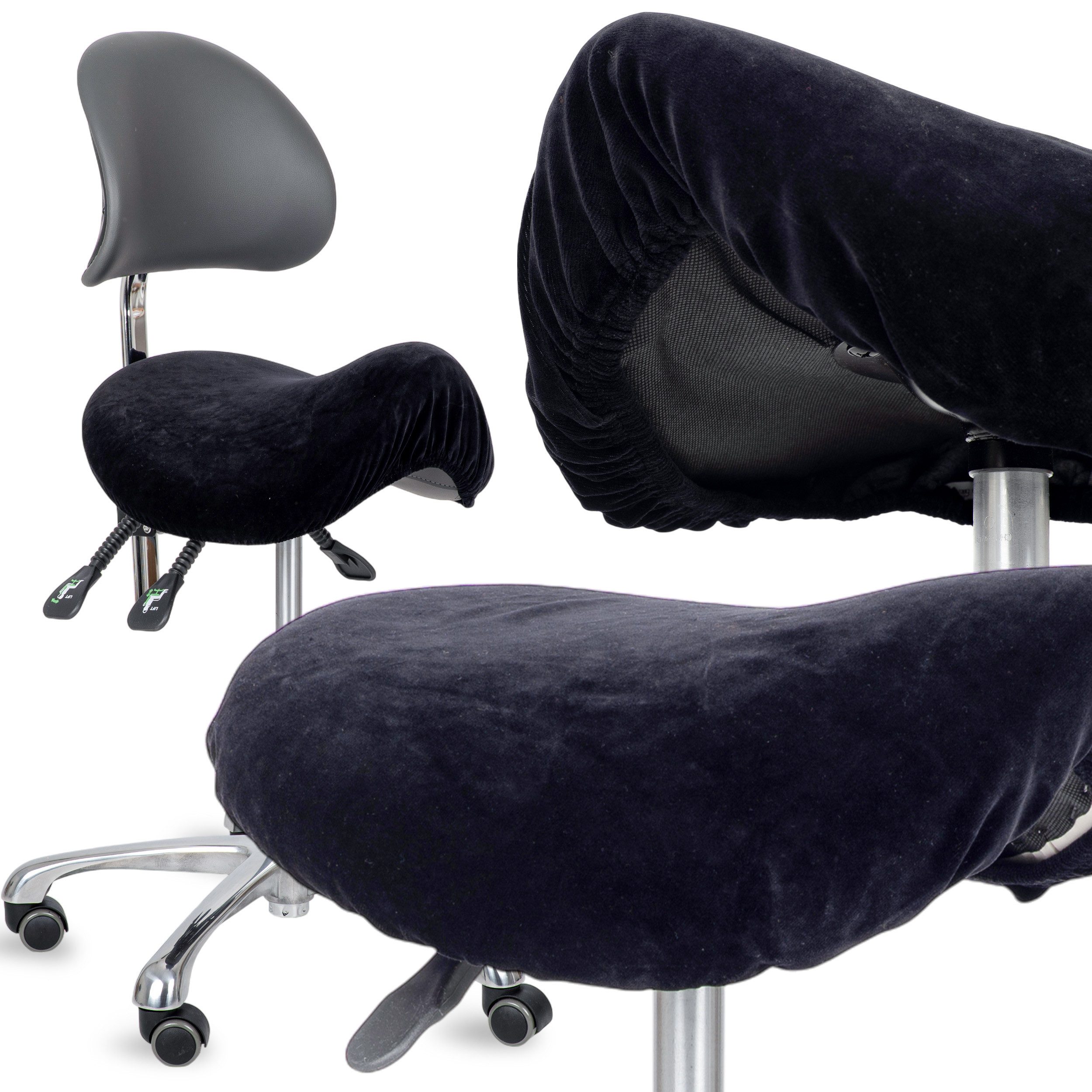 Habys Massageliege Velours Bezug für Rollhocker, Drehhocker, Durchmesser 34-40 cm