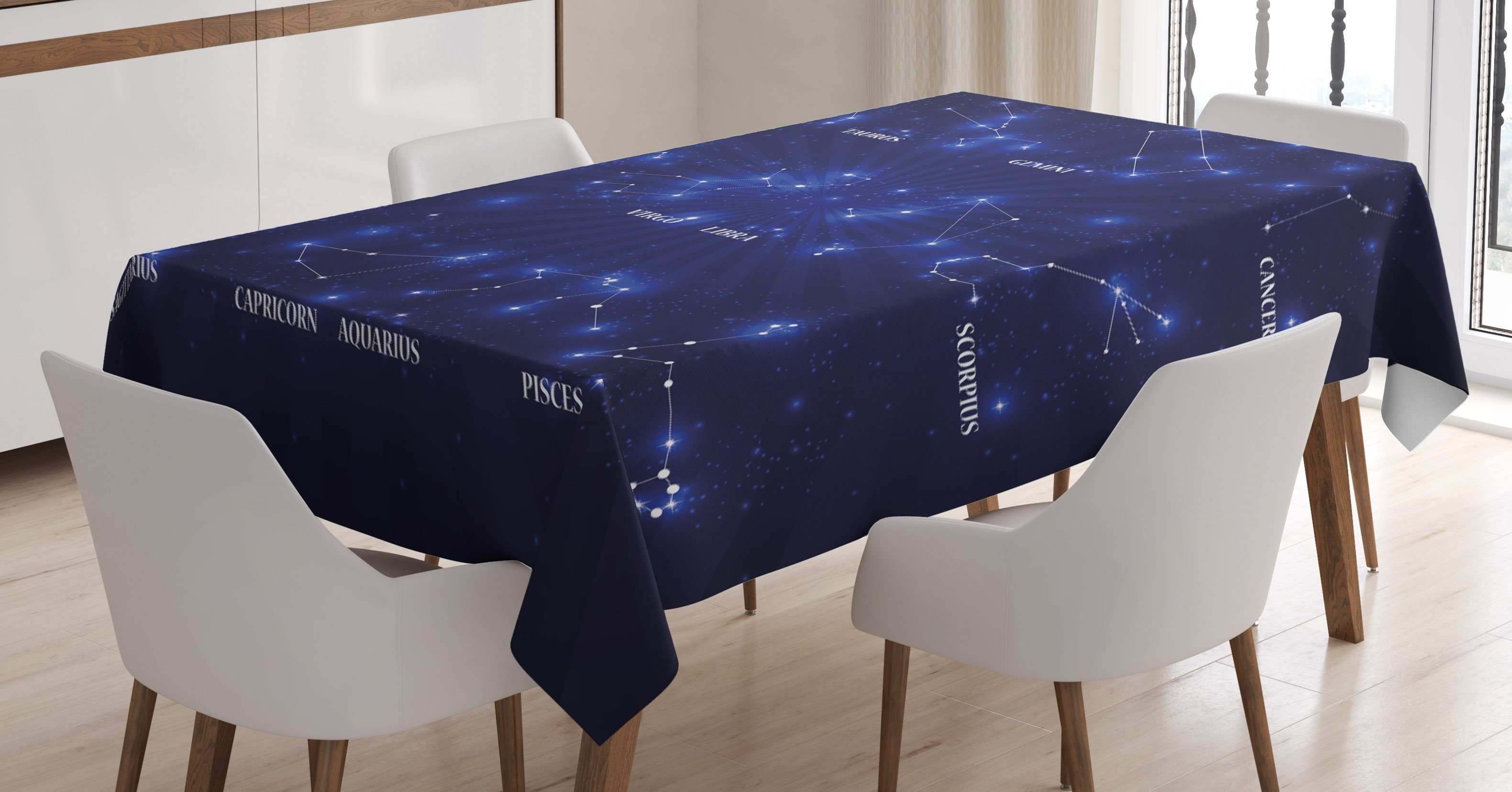 Abakuhaus Tischdecke Farbfest Waschbar Für den Außen Bereich geeignet Klare Farben, Konstellation Astrologie Sterne | Tischdecken