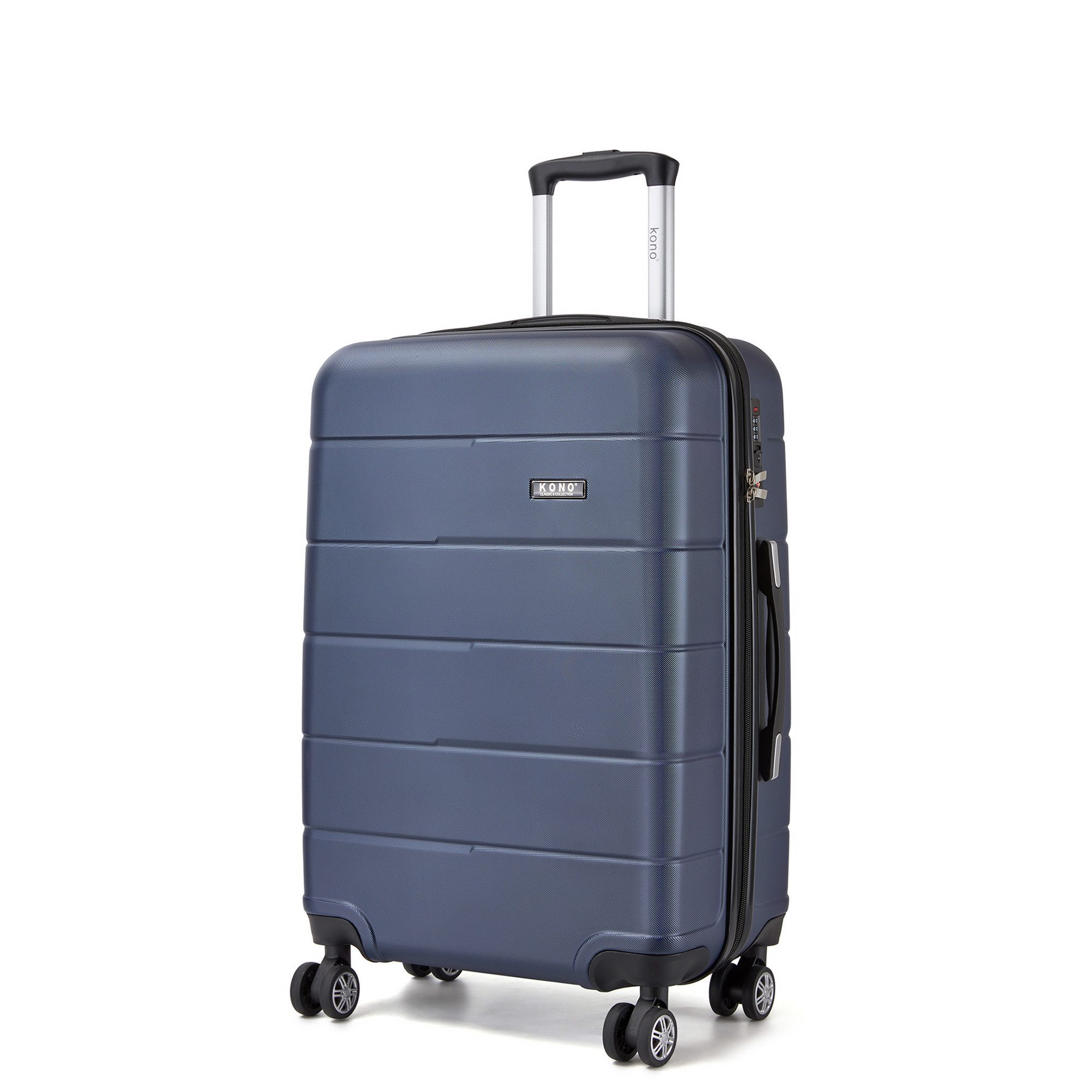 KONO Hartschalen-Trolley, ABS+PC, 4 Doppelrollen, TSA‑Zahlenschloss geeignet für Ryanair