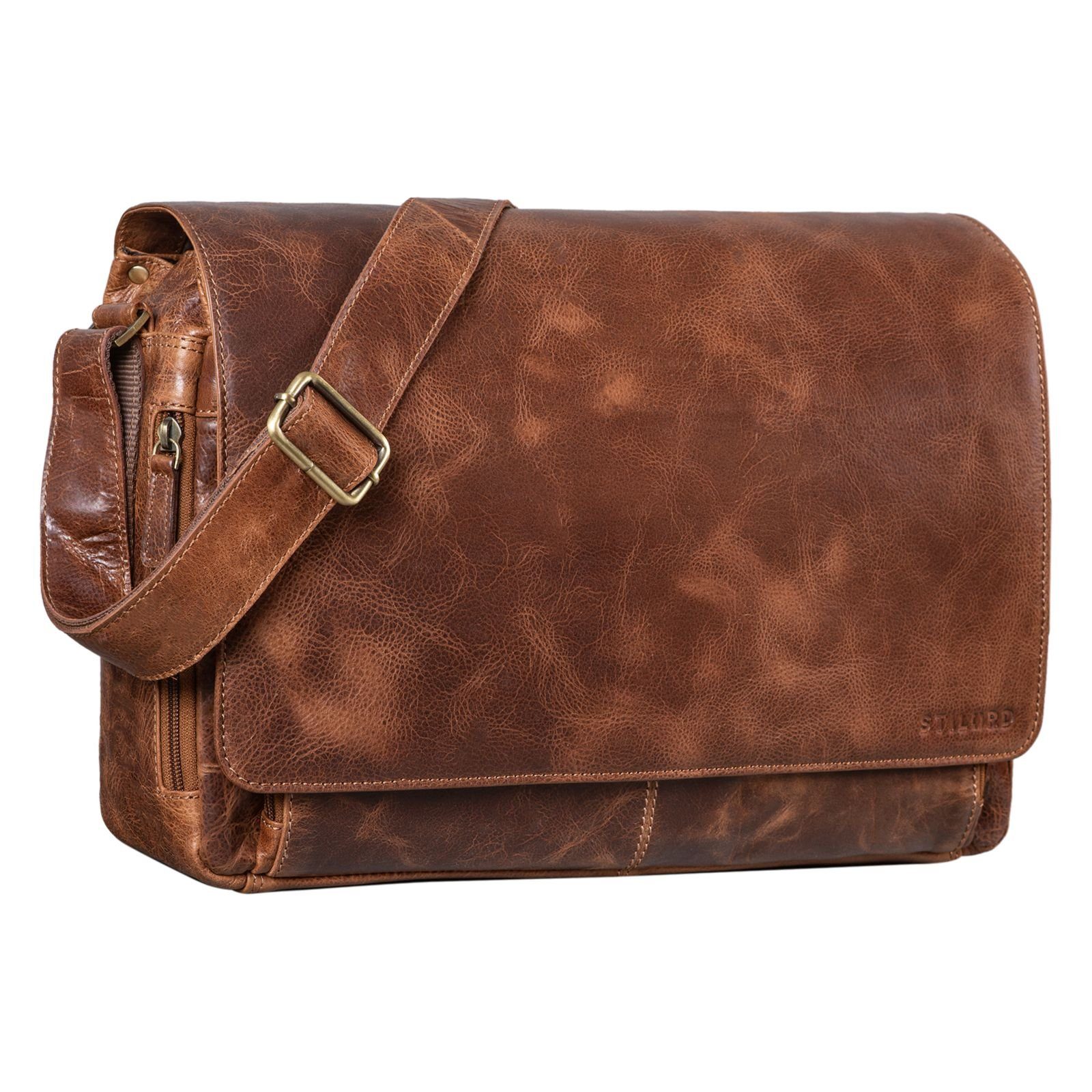STILORD Laptoptasche "Tom" Vintage Leder Umhängetasche