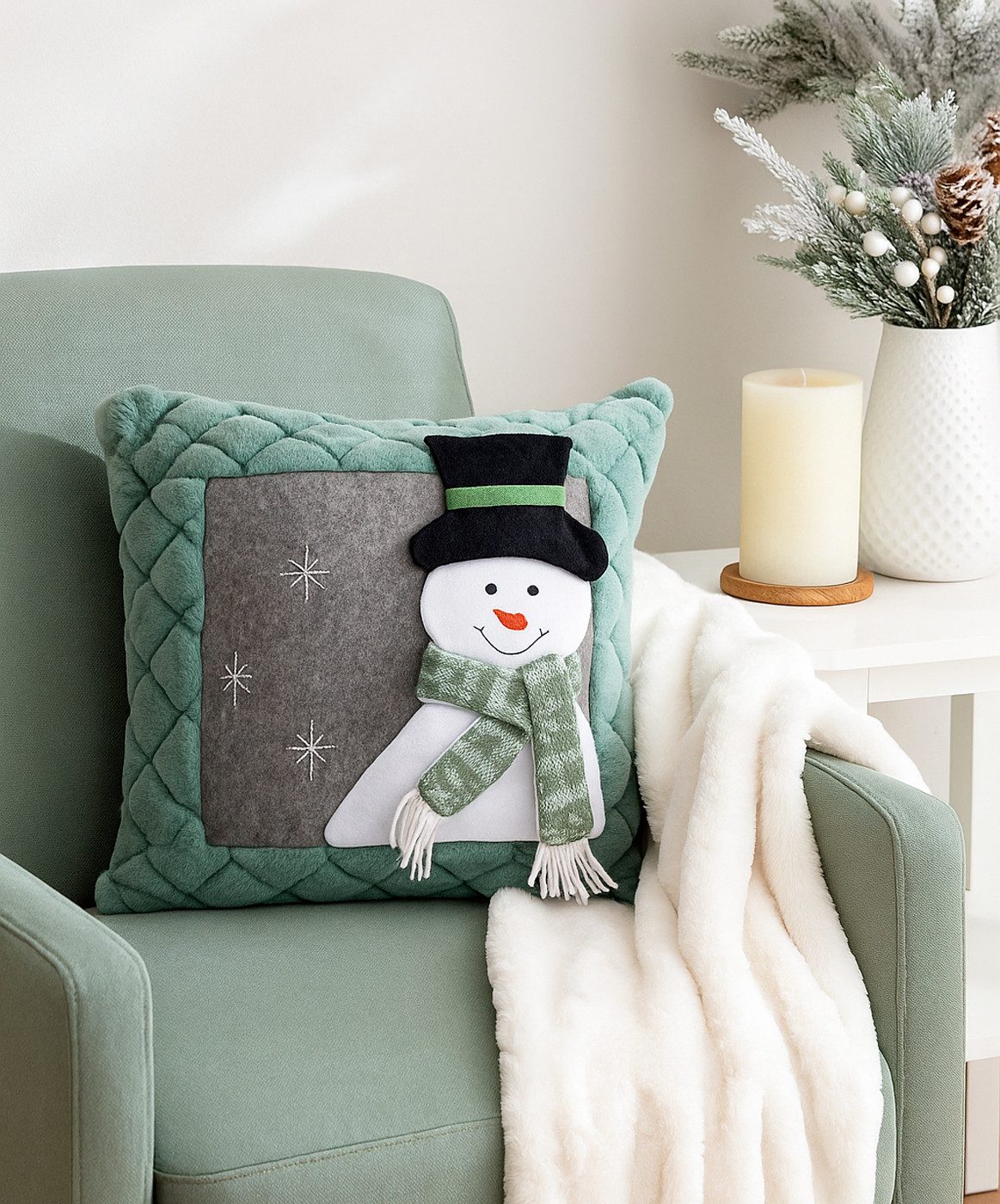 heimtexland Dekokissen Deko Kissenhülle Strick Kissen Bezug Applikation, sü günstig online kaufen