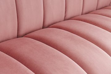 riess-ambiente Sofa NOBLESSE 225cm altrosa / gold, Einzelartikel 1 Teile, Wohnzimmer · Samt · Metall · 3-Sitzer · Federkern · Retro Design