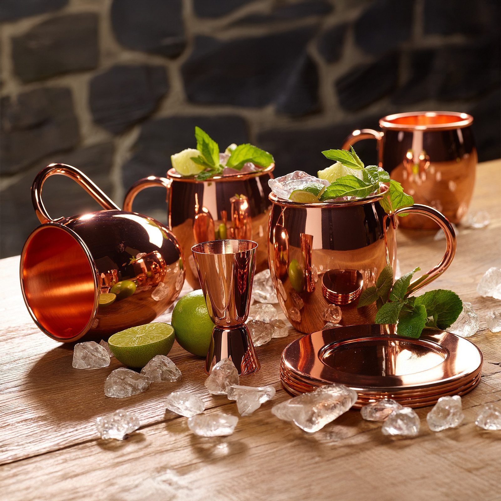 ECHTWERK Tasse EW-MM-1755G Moscow Mule Kupferbecher 5tlg, 5-tlg., Edelstahl – Bild 4 von 4