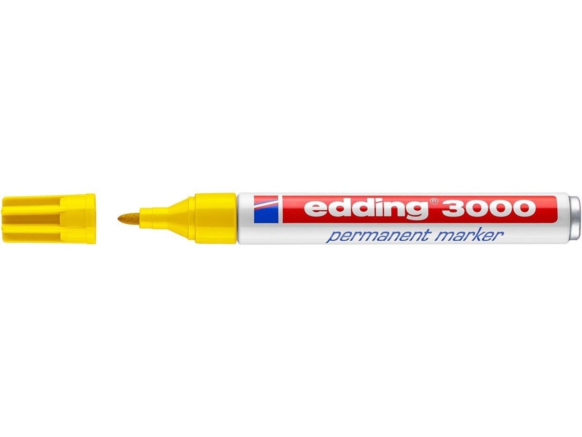 edding Permanentmarker Permanentmarker edding 3000 Rundspitze 1,5-3 mm gelb, nachfüllbar