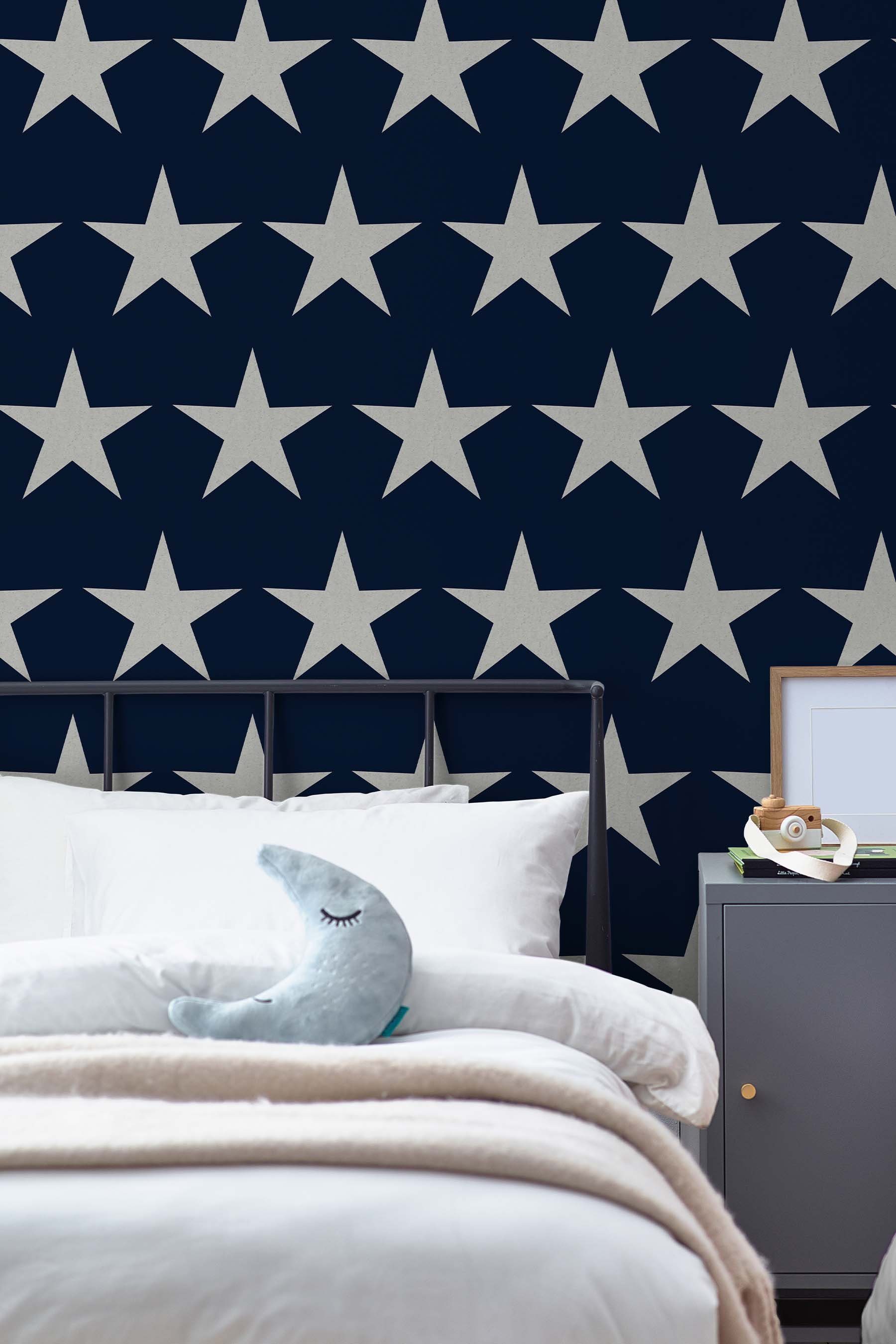 Next Vliestapete STARS Blau Vliestapete 10mx52cm, glatt, (1 St)