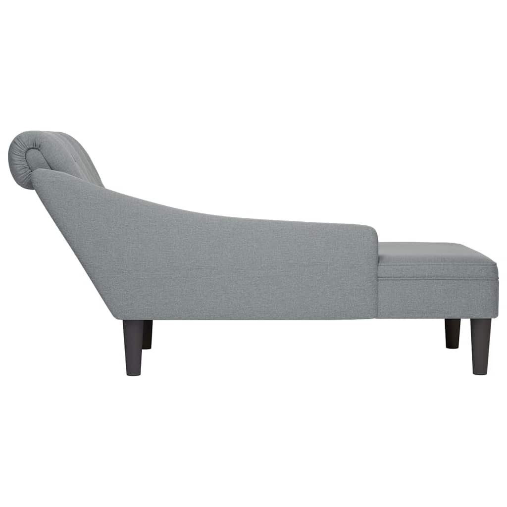vidaXL Chaiselongue Chaiselongue mit Kissen und Rechter Armlehne Hellgrau Stoff, 1 Teile – Bild 5 von 5