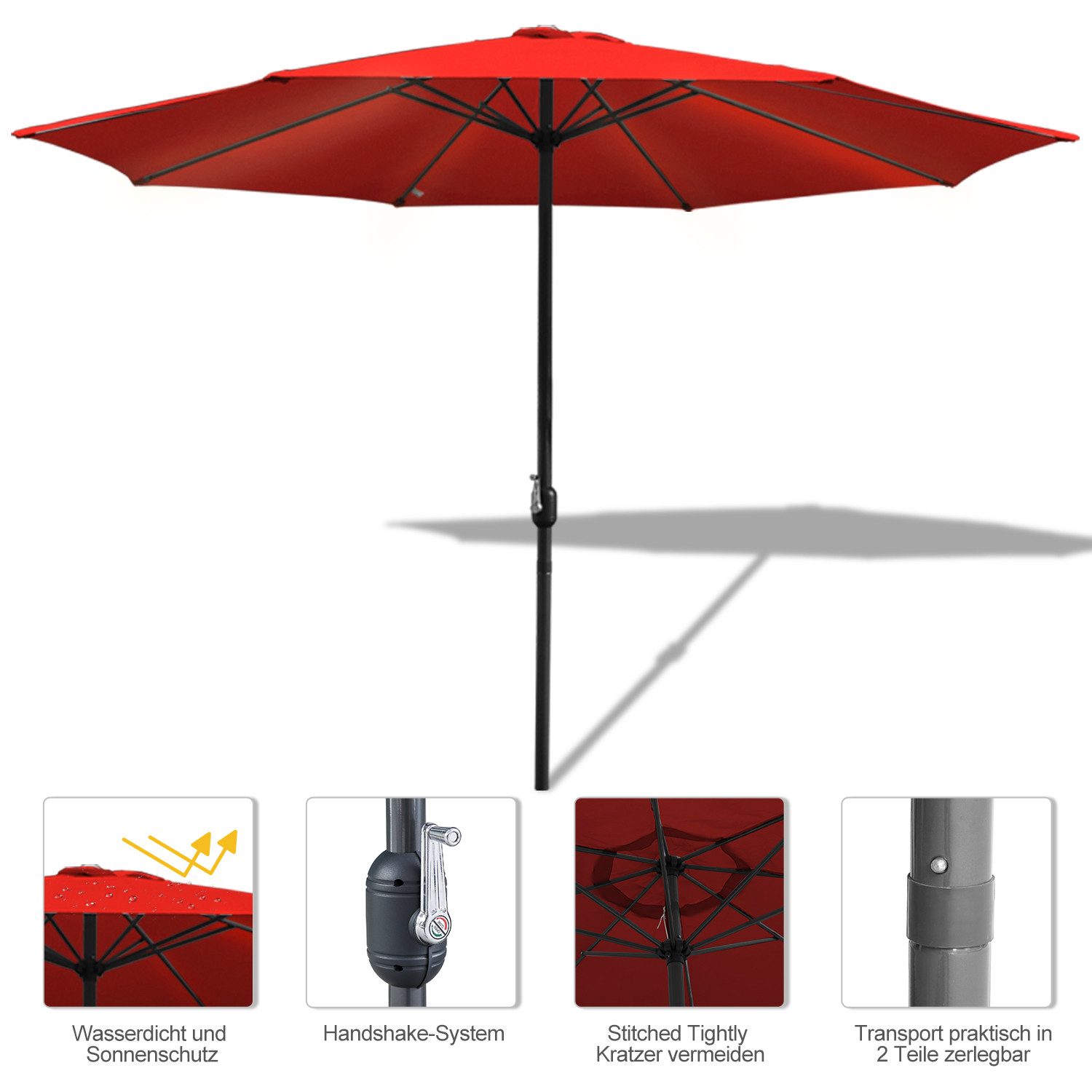Clanmacy Sonnenschirm 3m/3.5m Sonnenschirm Gartenschirm UV40+ günstig online kaufen
