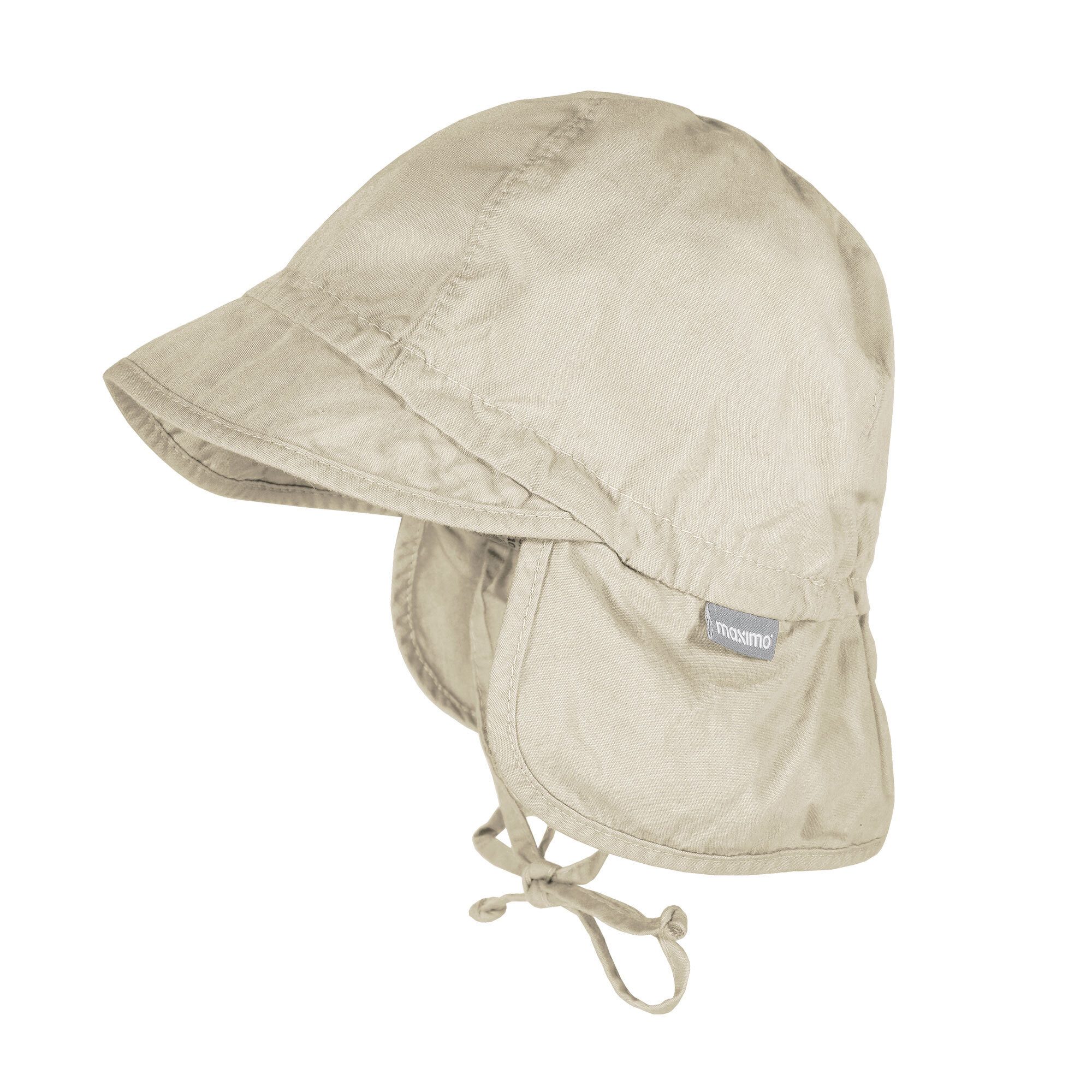 MAXIMO Schirmmütze GOTS BABY-Schildmütze, Nackenschutz, Bindeband, Waschoptik, UV (1-St)