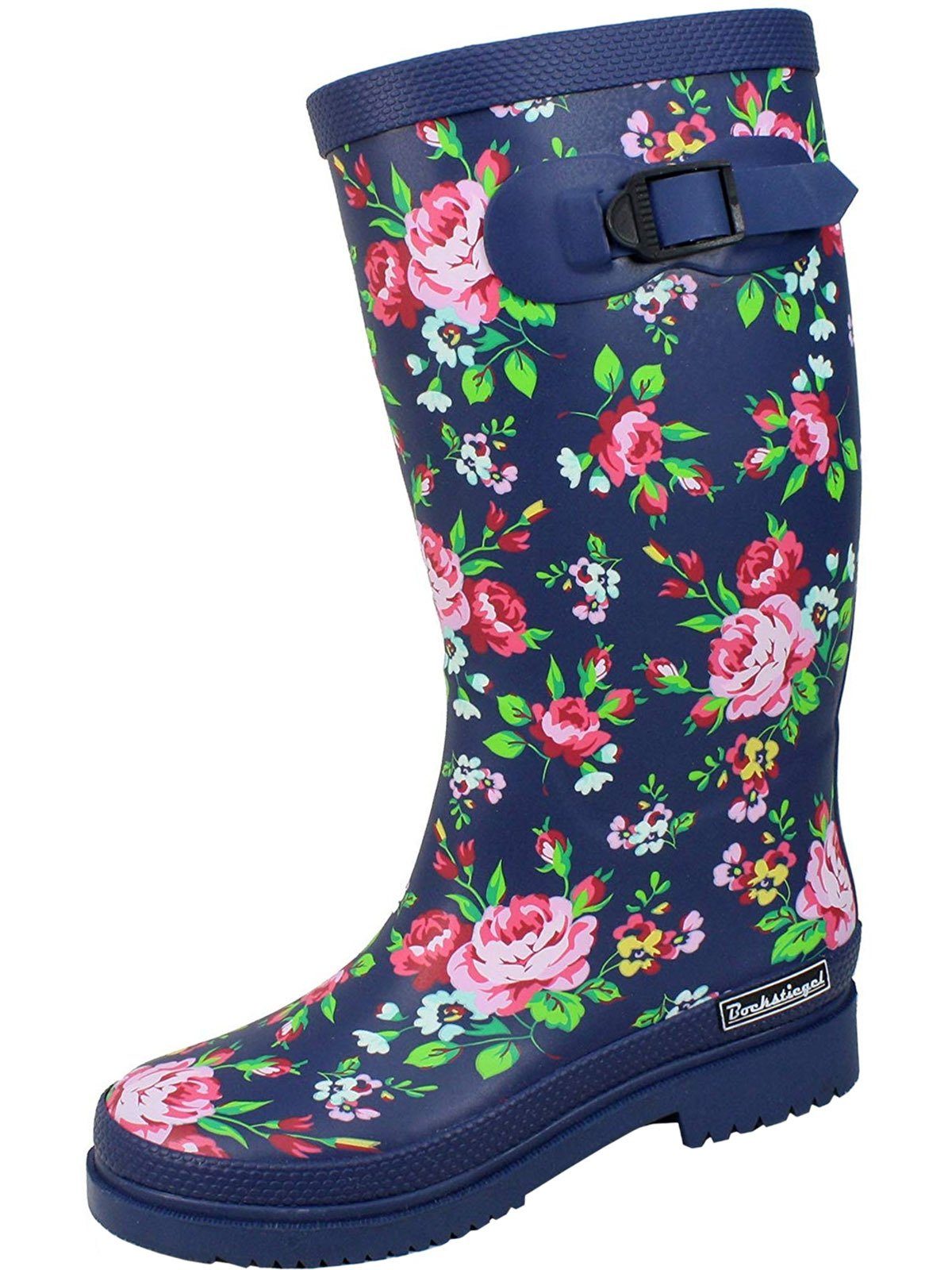 Bockstiegel Regenstiefel Julia dk-blau/multi Gummistiefel günstig online kaufen
