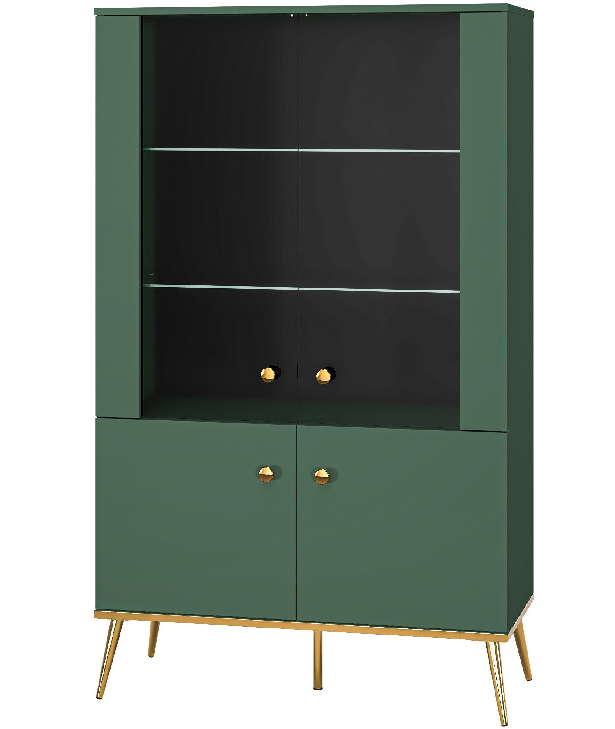 Marmex Möbel Vitrine FOREST 02 breite viertürige Glasvitrine Wohnzimmer Schlafzimmer