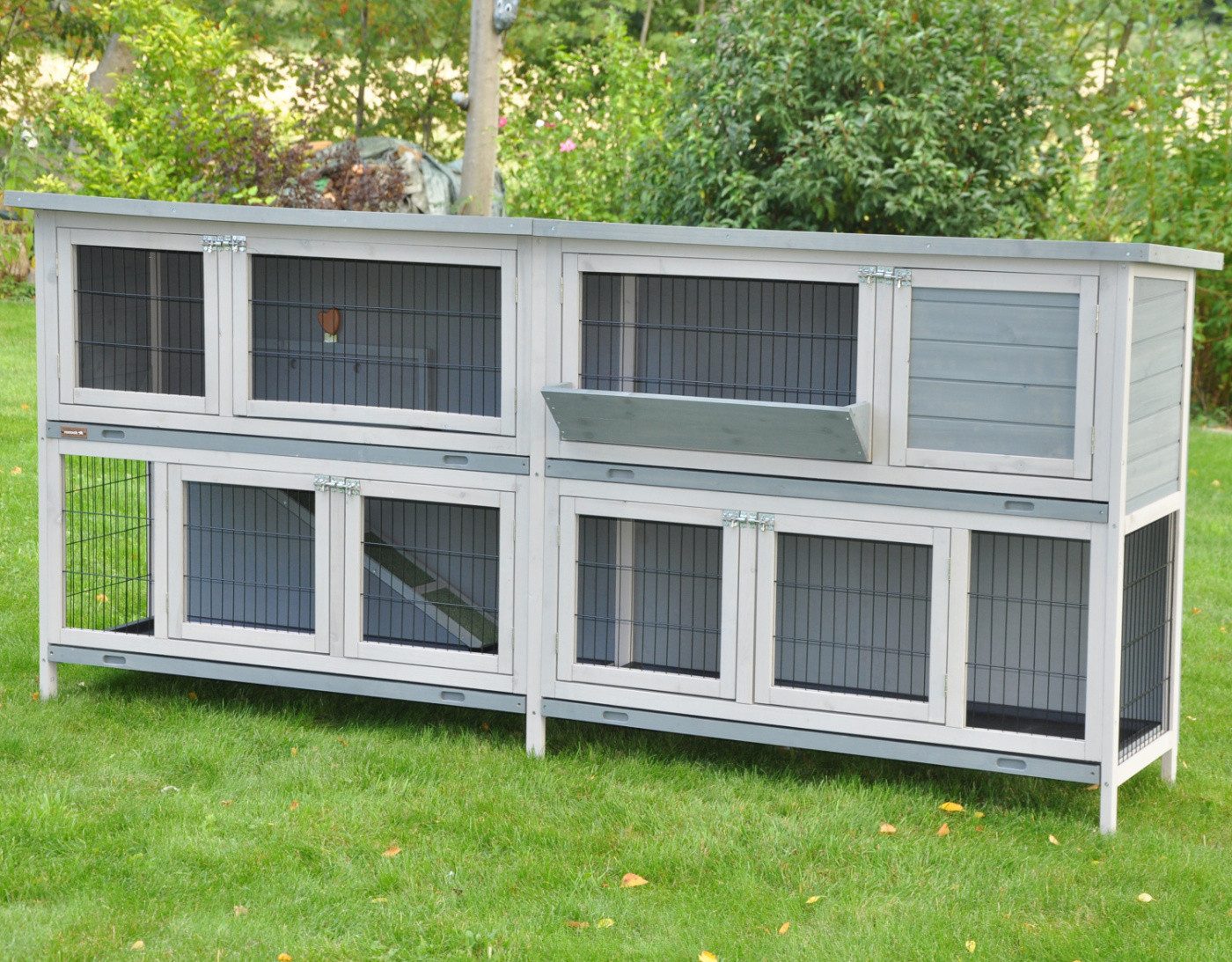 nanook Kleintierkäfig Doppel Kleintierstall Bommel Deluxe grau