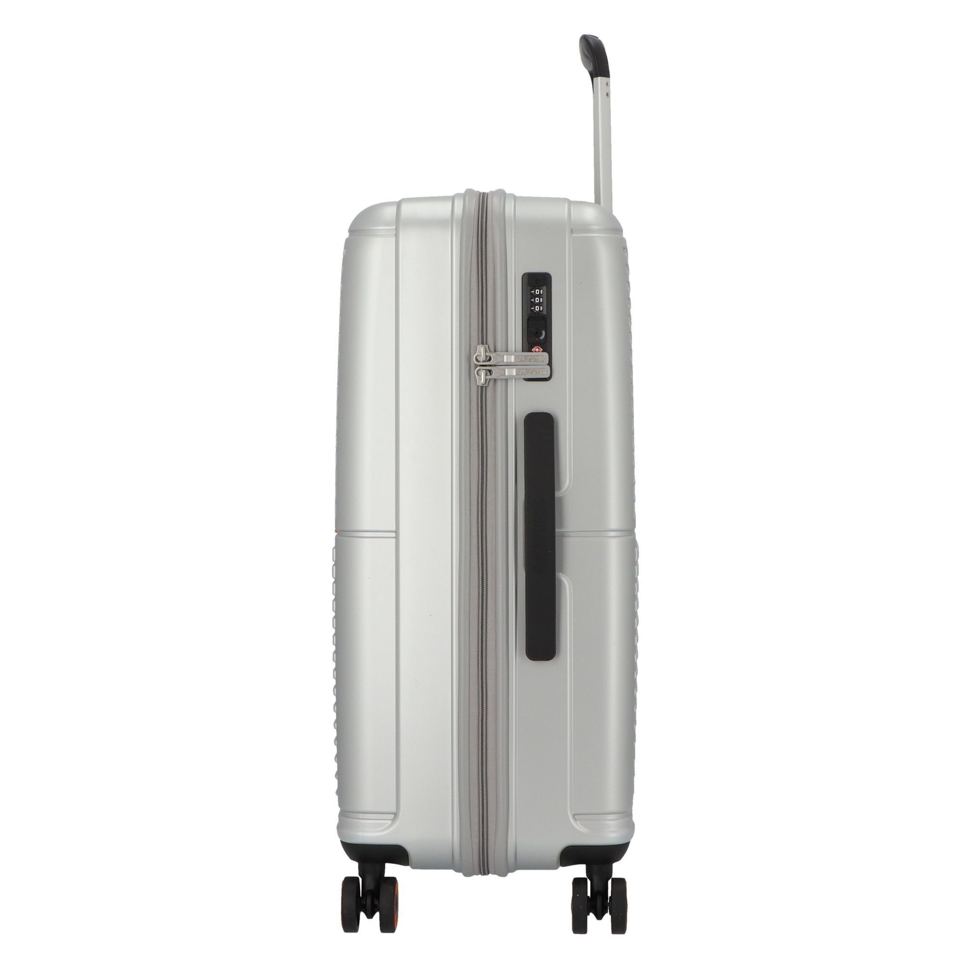 American Tourister® Hartschalen-Trolley Geopop, 4 Rollen, ABS metallic silver