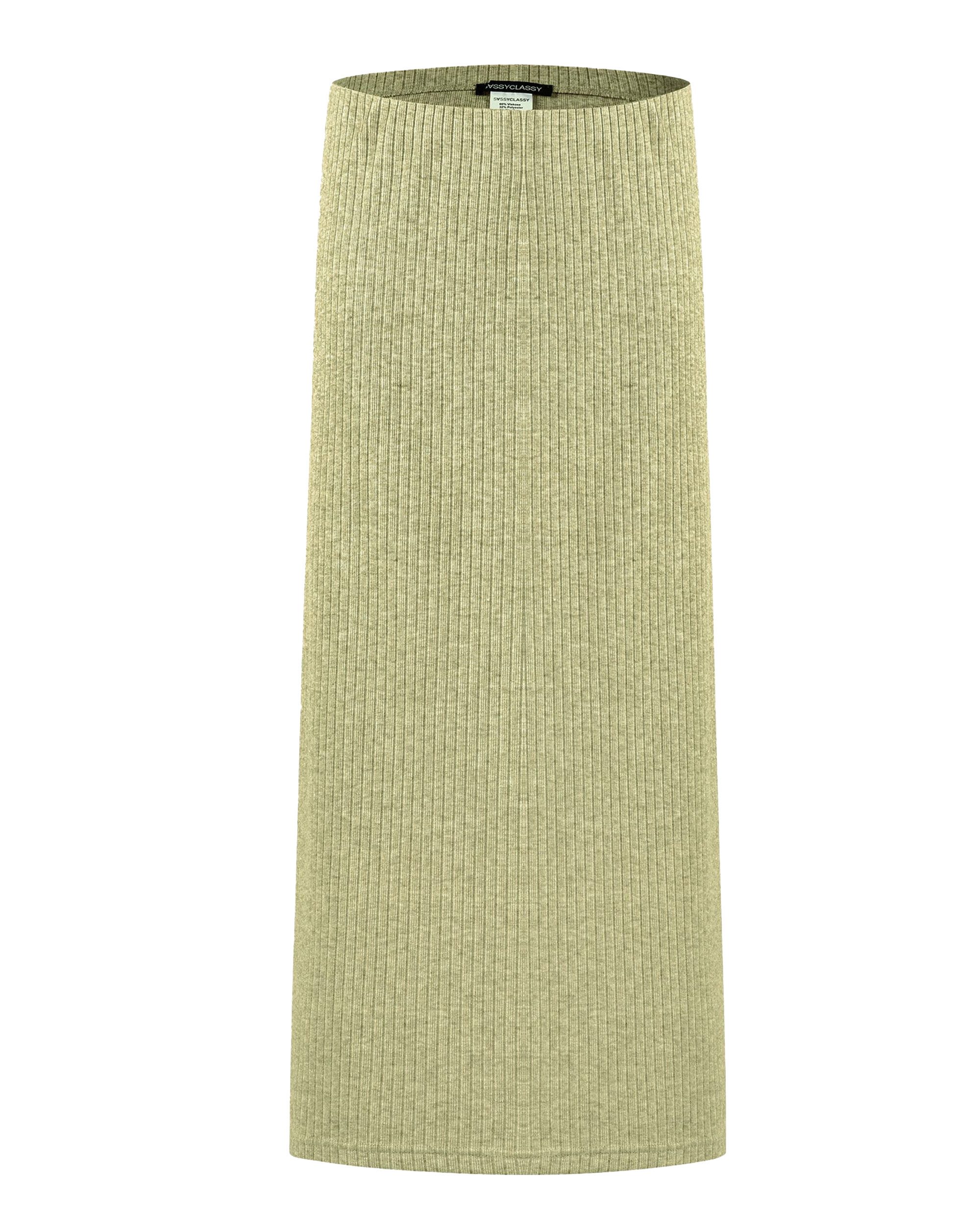 SASSYCLASSY Strickrock Gerippter Midirock Damen mit günstig online kaufen