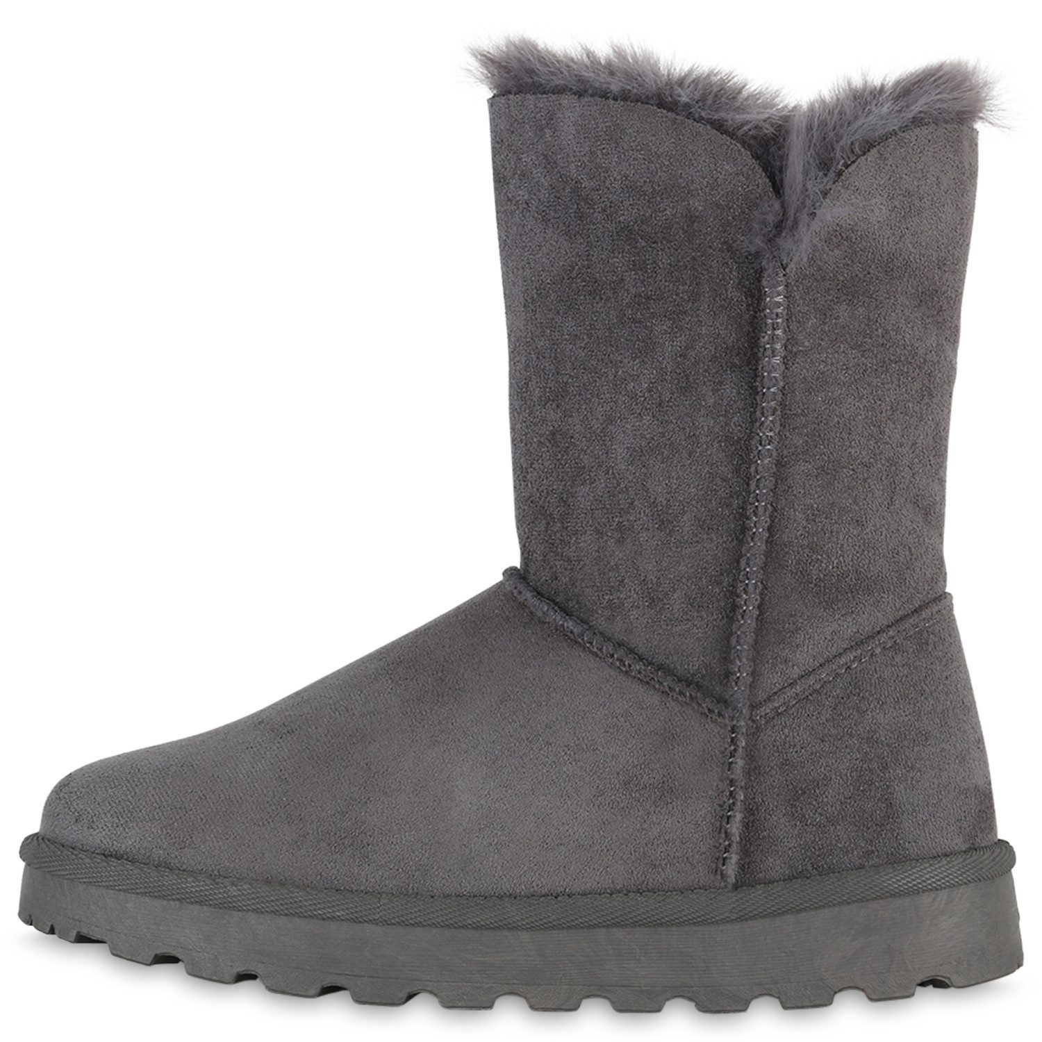 VAN HILL 839666 Winterstiefelette Damen Warm Gefütterte Winter Boots Stiefeletten Kunstfell