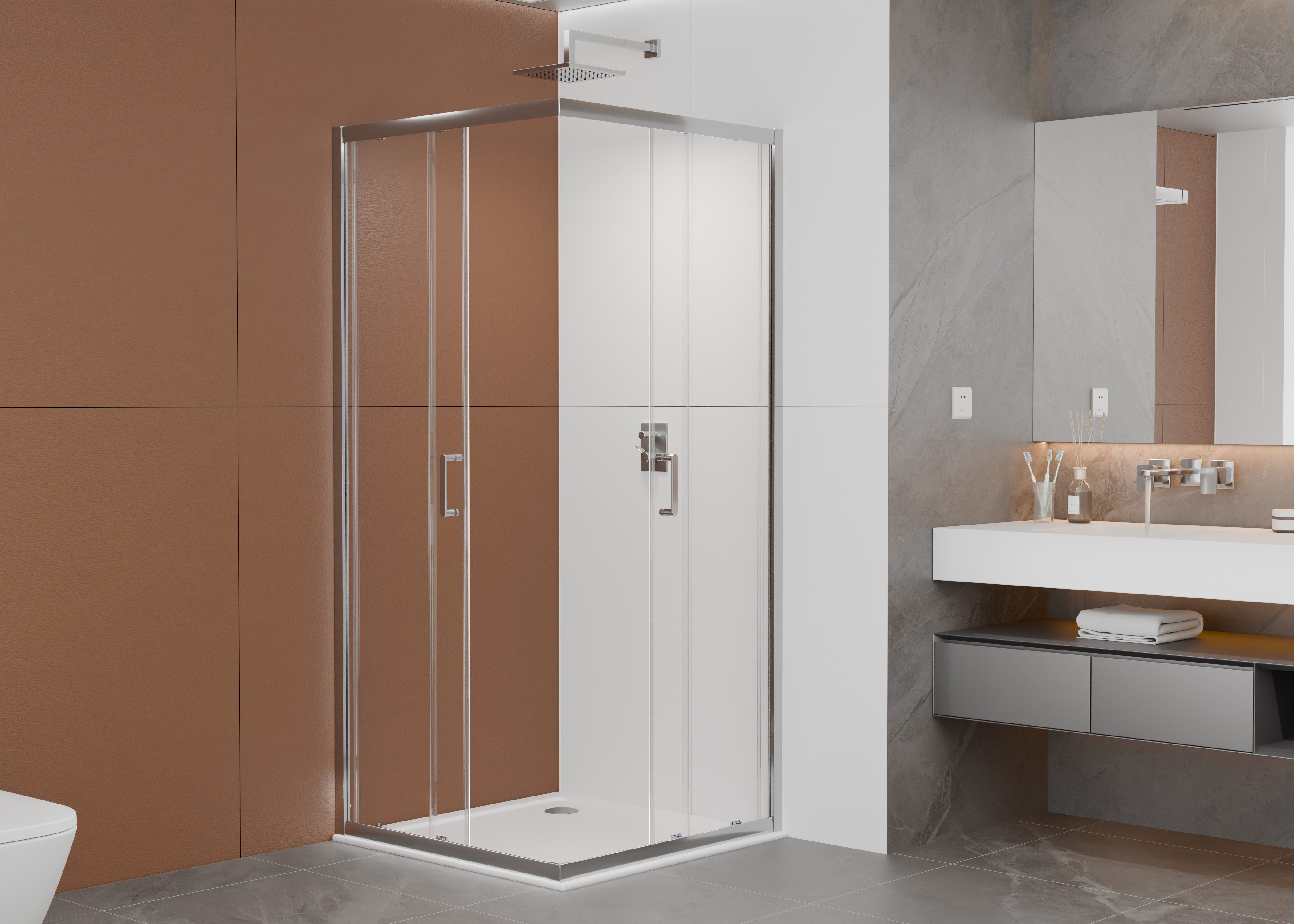 welltime Eckdusche New Trento, BxT: 90x90 günstig online kaufen