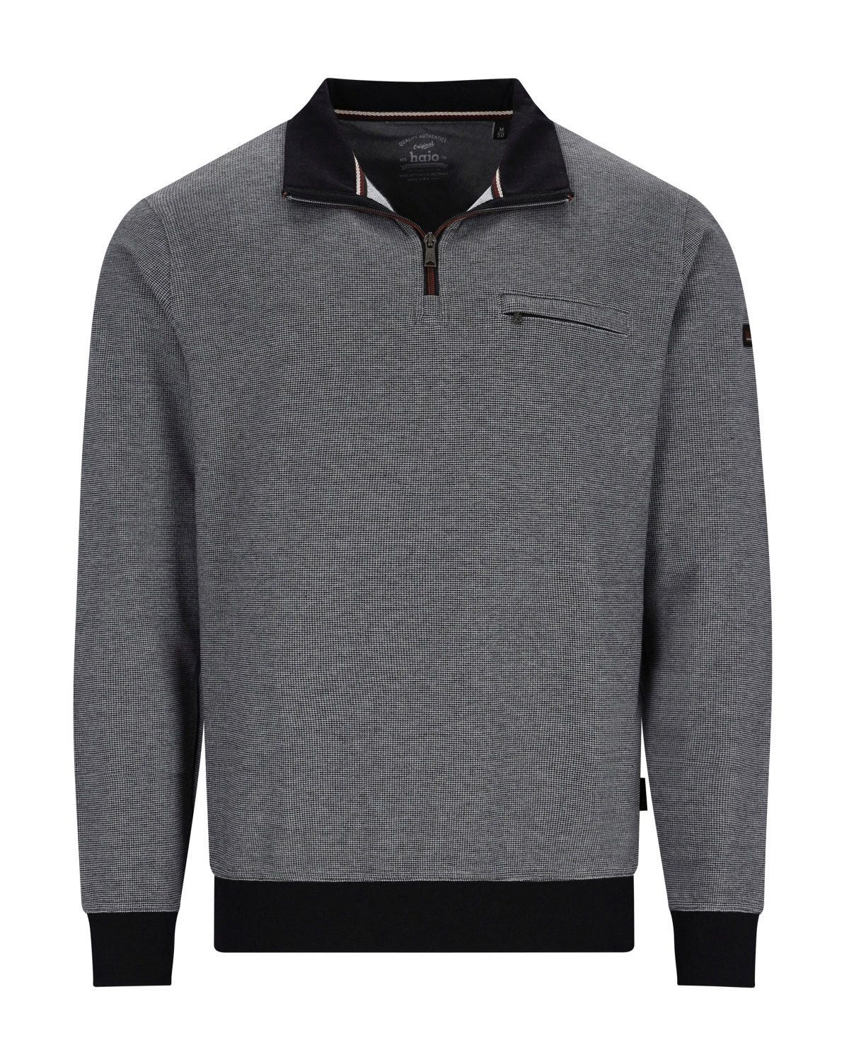 Hajo Sweatshirt Troyer-Sweat in 2-Ton Jacquard - stay fresh-Qualität günstig online kaufen