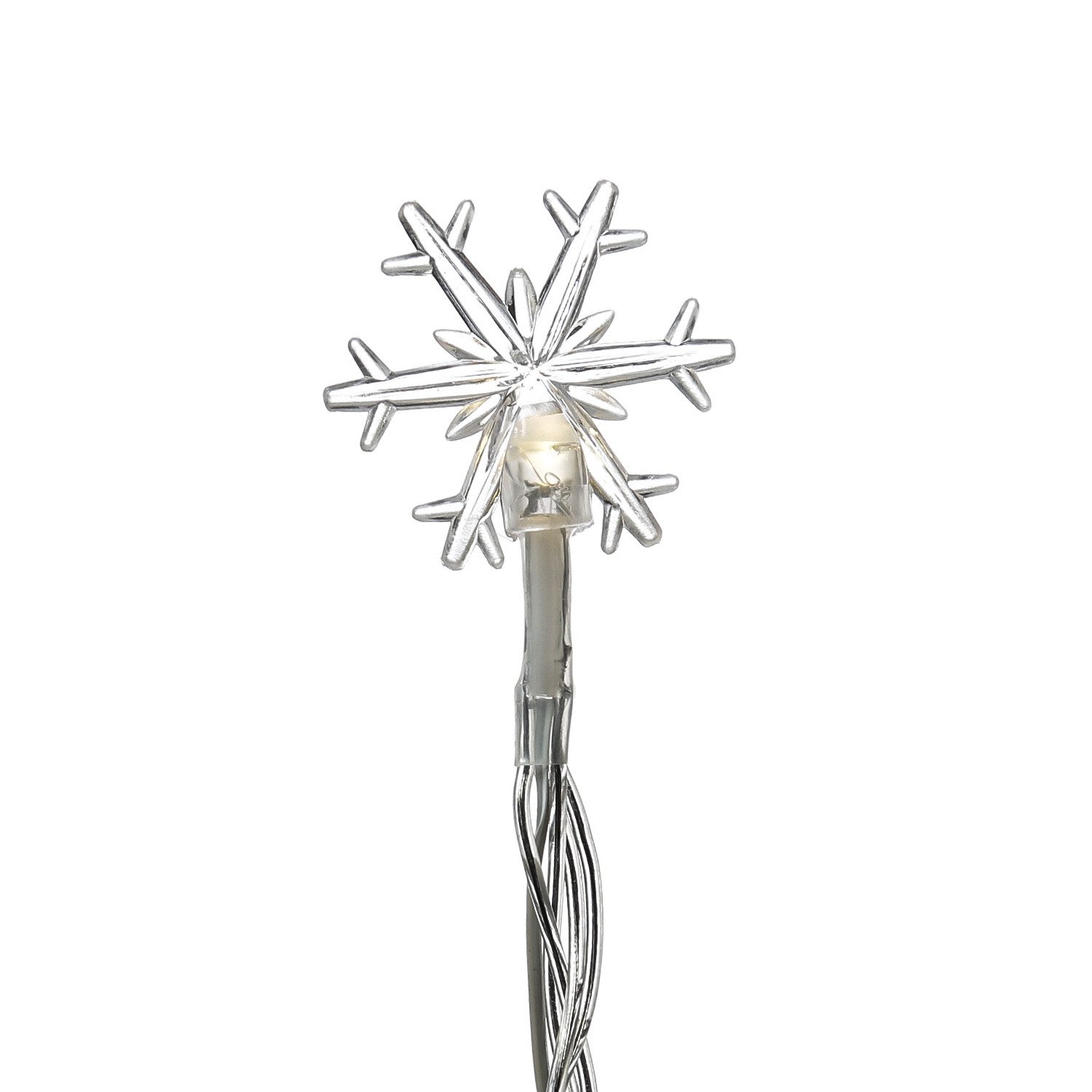 MARELIDA LED-Lichterkette Schneeflocken 2m Deko Winter Weihnachtsbeleuchtung Timer für Innen, 10-flammig