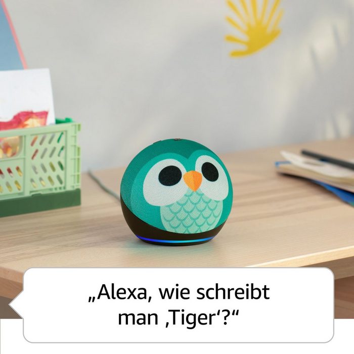 Amazon Echo Dot Kids (5.Gen) Eulen-Design Sprachgesteuerter Lautsprecher (A2DP Bluetooth AVRCP Bluetooth Bluetooth WLAN (WiFi) Für Kinder entwickelt (kein Spielzeug) Eulen-Design) OR11671
