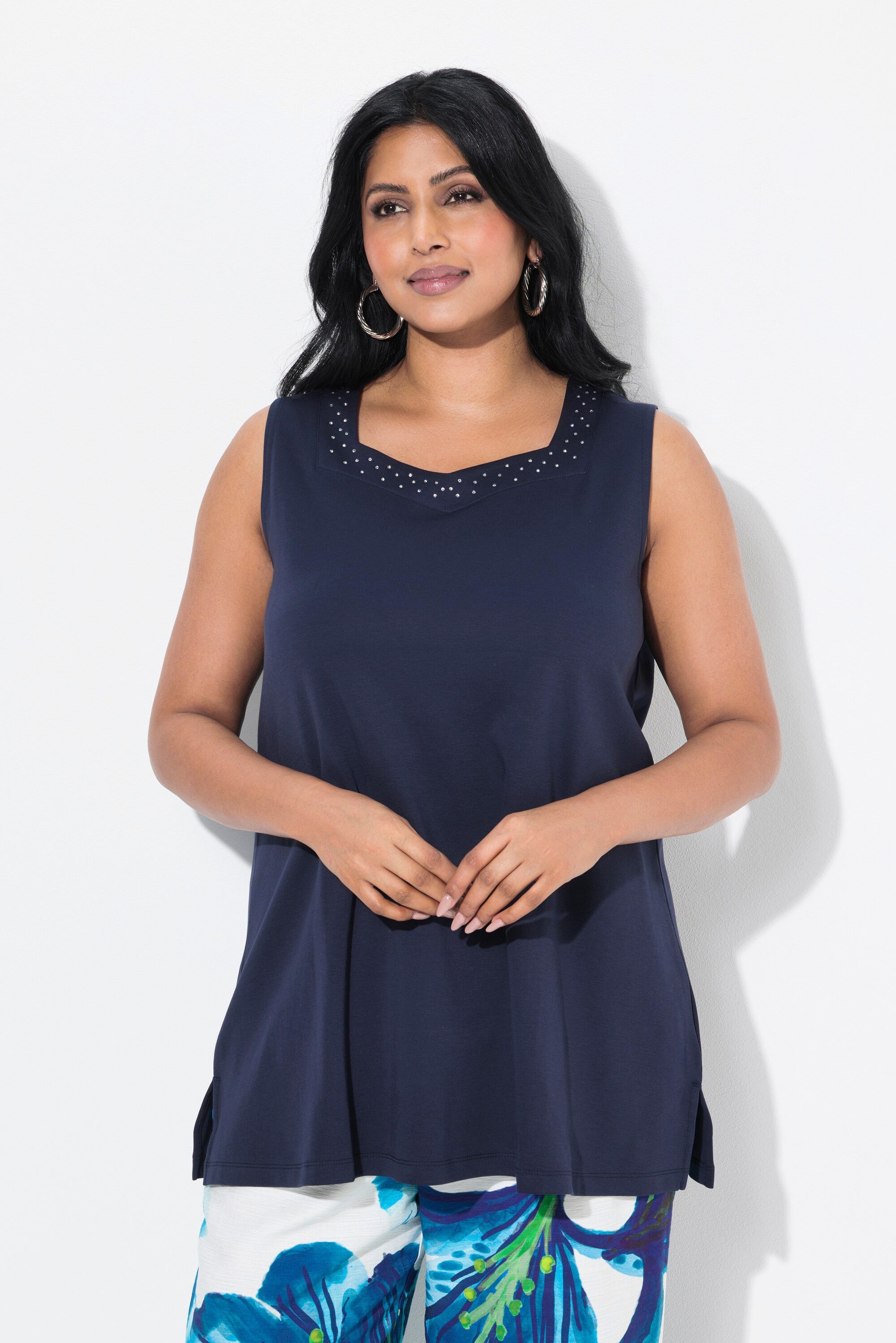 Ulla Popken Longtop Top A-Linie Herzausschnitt günstig online kaufen