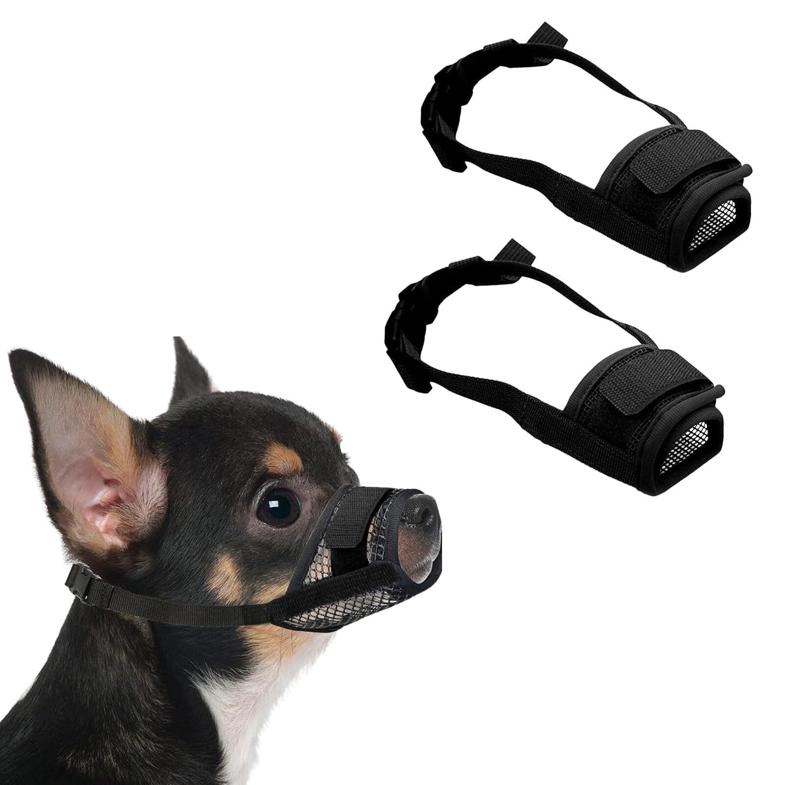 FOUORTUNATE-BEE Maulkorb 2er Hundemaulkorb Set verstellbar atmungsaktiv mit Netzdesign, Für Spaziergang, Tierarzt, Pflege und Hundetraining geeignet