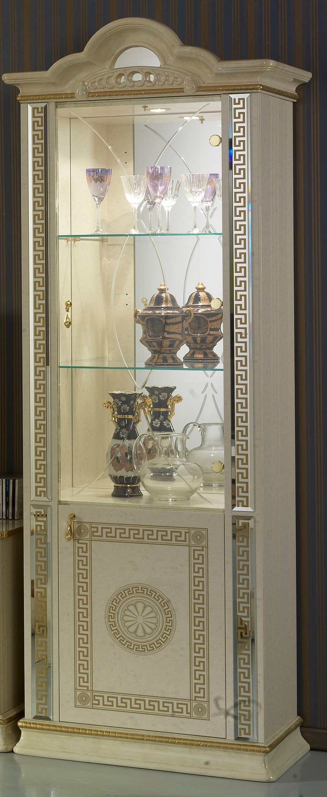 Xlmoebel Vitrine Luxus Holzschrank mit Glas – Italienische Möbel für Ihr Zuhause Made in Europa
