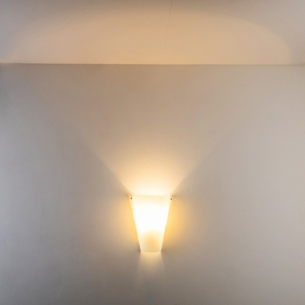 weiß, Innen Leuchtmittel, »Varzo« hofstein moderne in 1xE27, Up Wandlampe mit Metall/Glas mit Wandleuchte aus moderne Lichteffekt Down-Effekt, ohne Wandlampe &