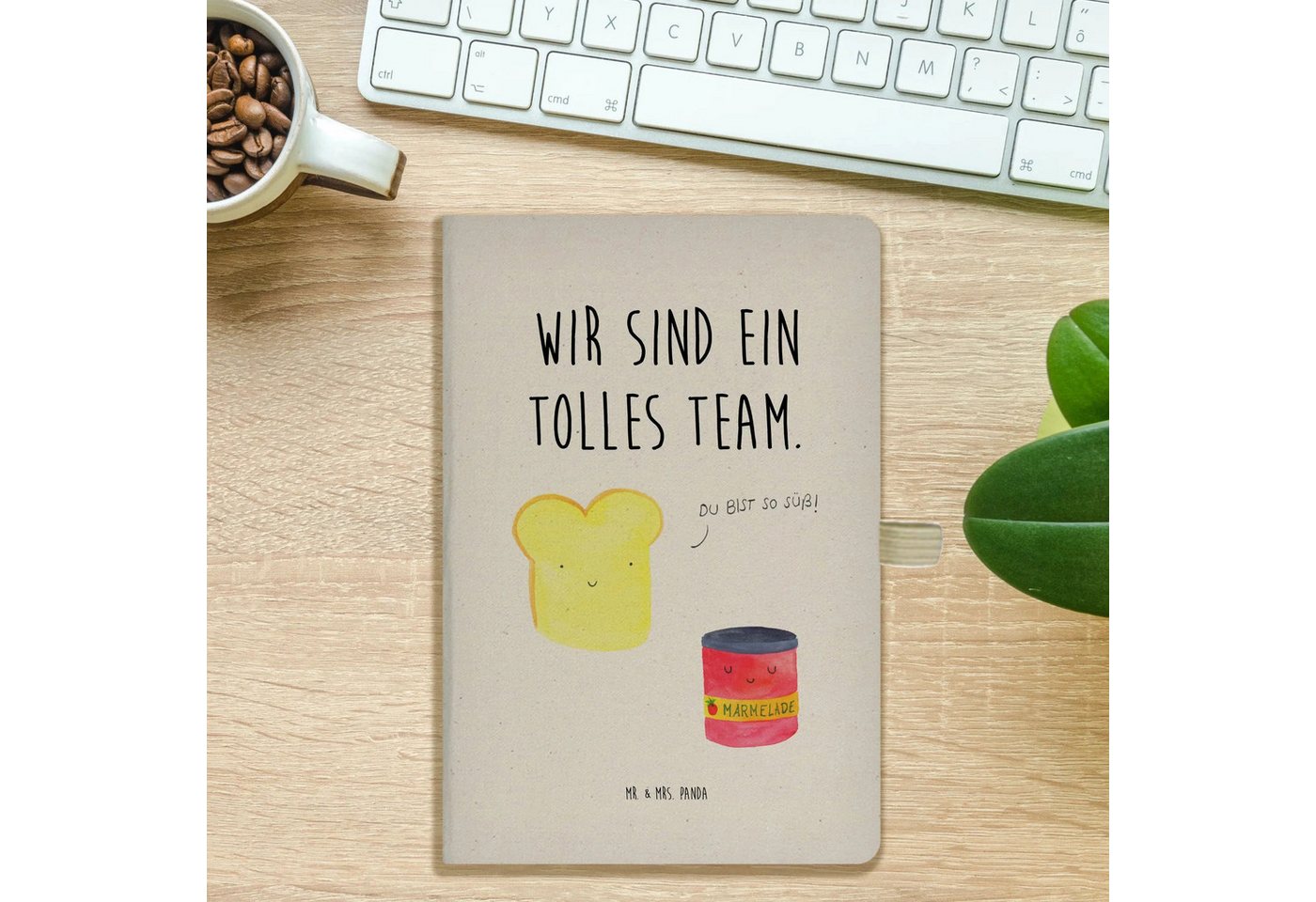 Thumbnail - Mr. & Mrs. Panda Notizbuch Toast Marmelade - Transparent - Geschenk, Küche Deko, A5 Notizbuch Pe Mr. & Mrs. Panda, Flexi...